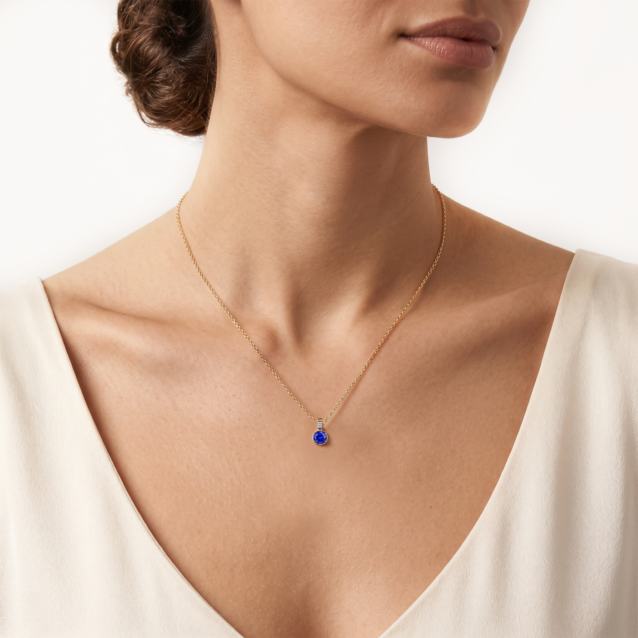 Zawieszka Savicki: złota, niebieski topaz, diamenty - 3