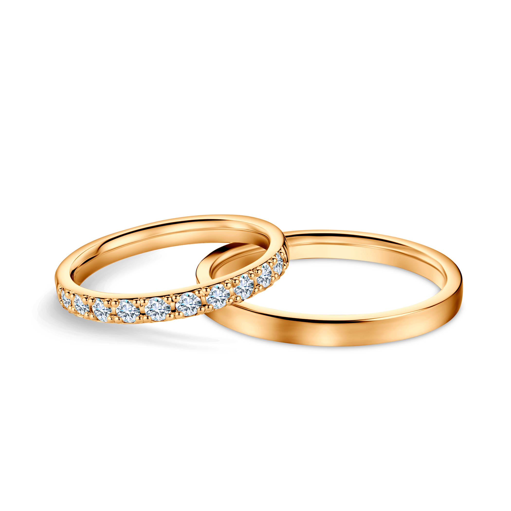 Obrączki ślubne: żółte złoto, płaskie, 2,5 mm