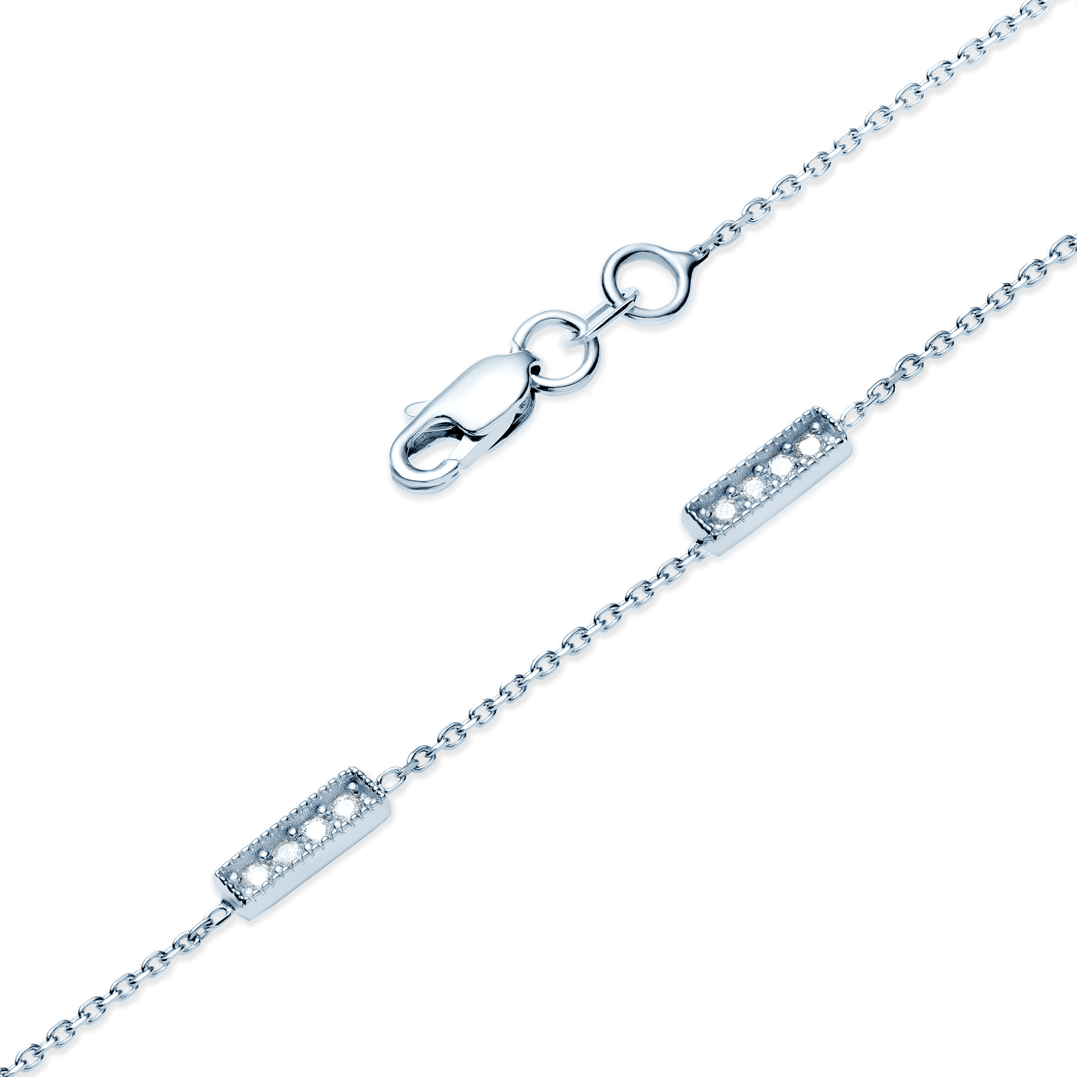 Armband Savicki Rechteck: Weißgold, Diamanten