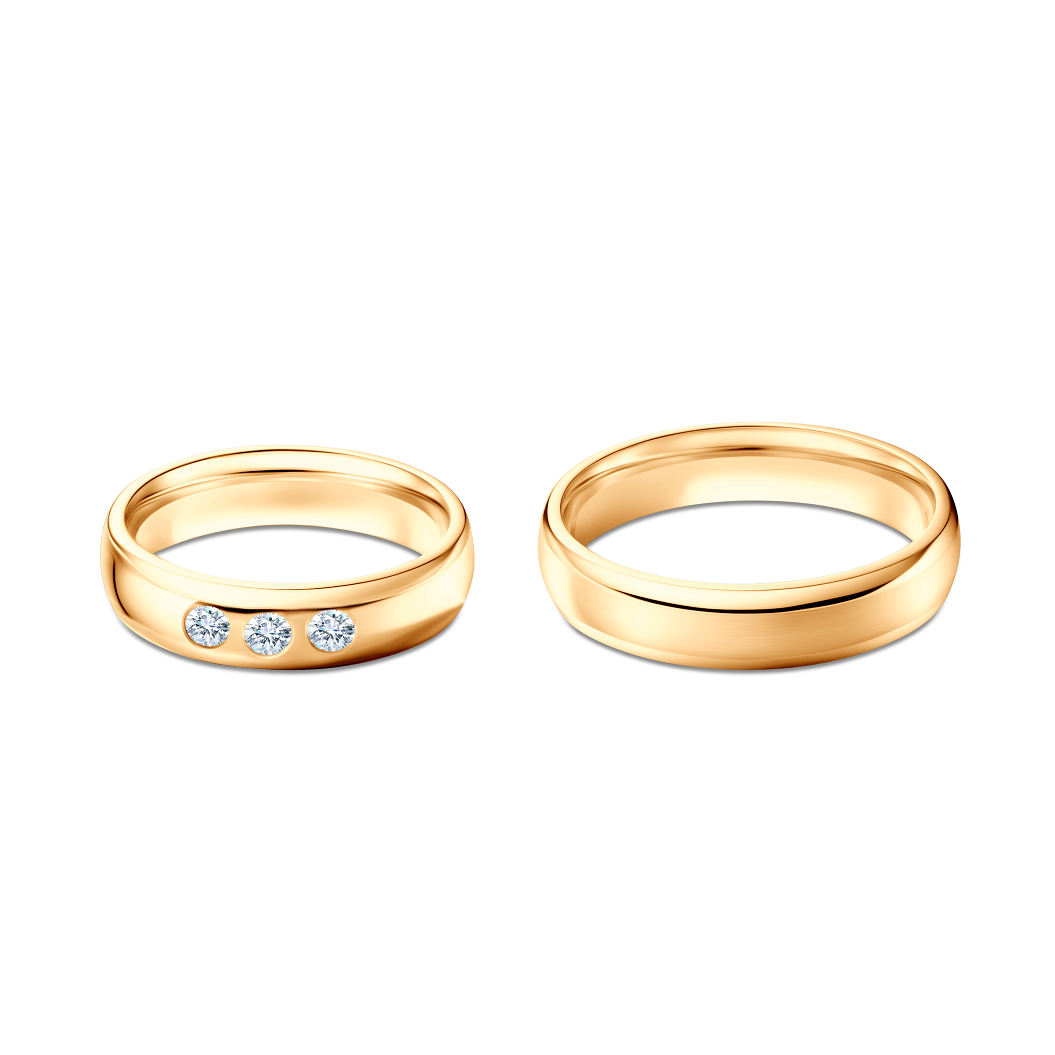 Obrączki ślubne: żółte złoto, półokrągłe, 5 mm - 3