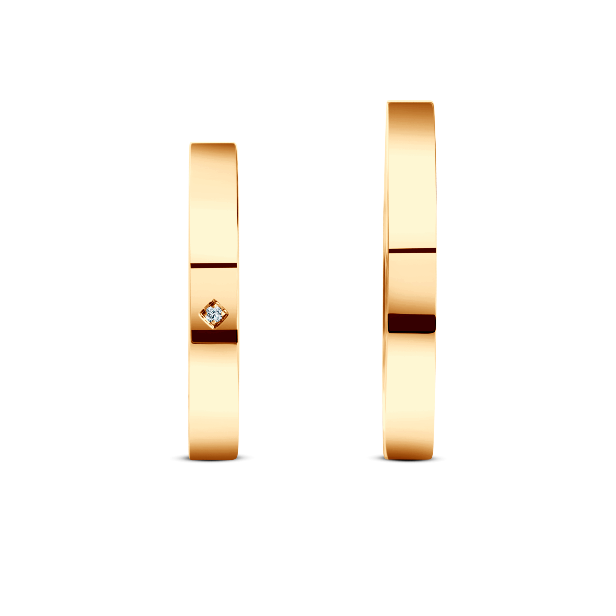 Obrączki ślubne: żółte złoto, płaskie, 3 mm - 5
