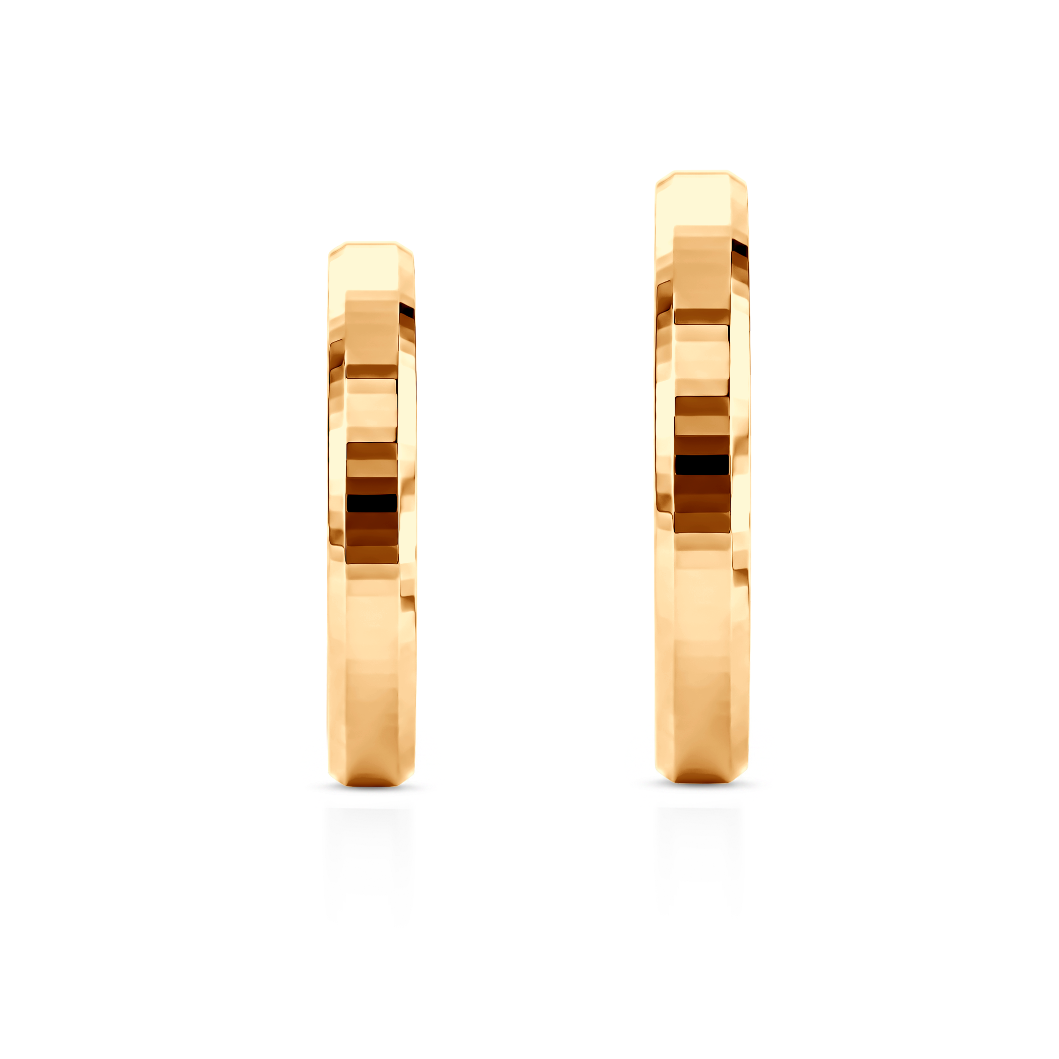Obrączki ślubne: żółte złoto, fazowane, 4 mm - 5