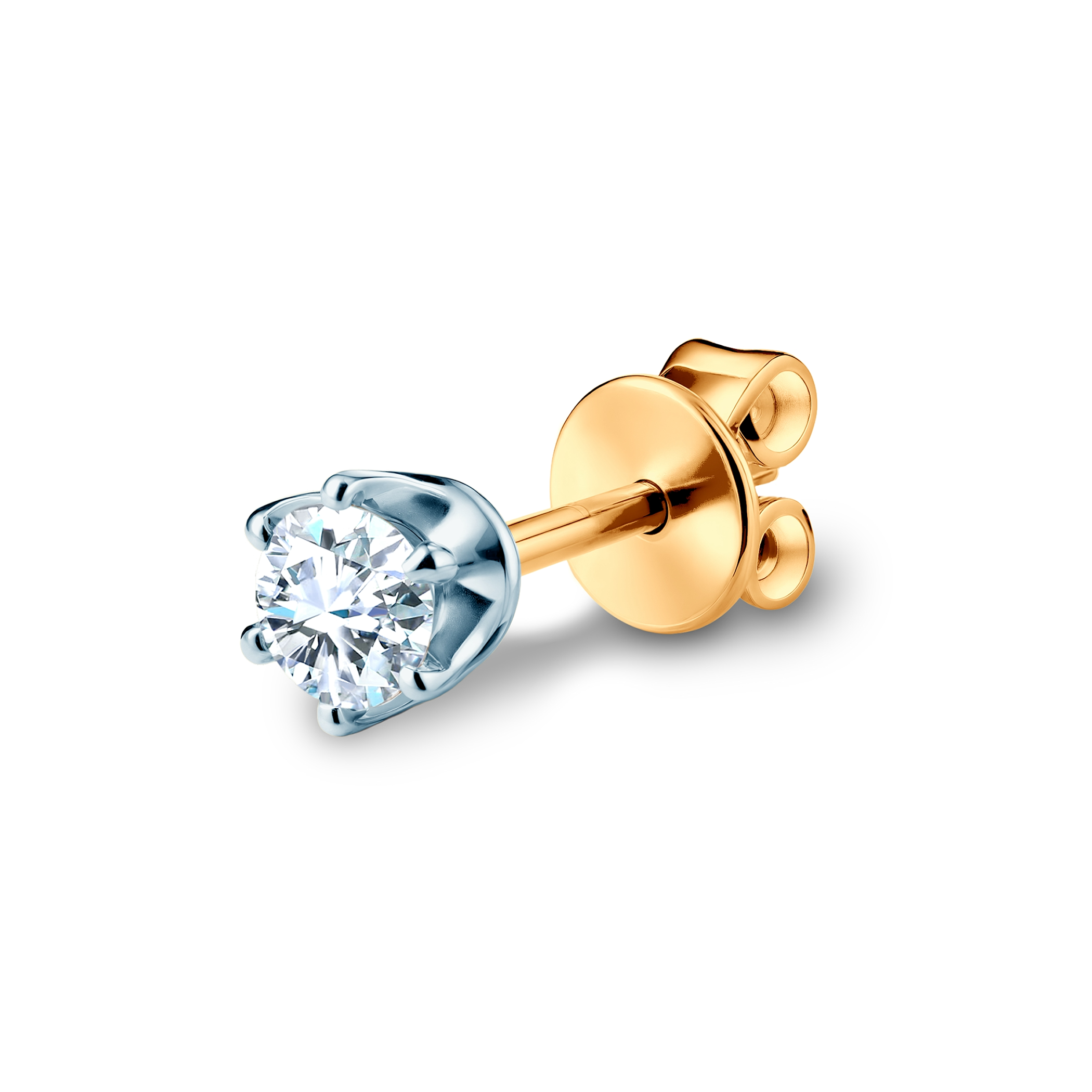 Ohrringe Savicki: zweifarbiges Gold, Labordiamanten - 3