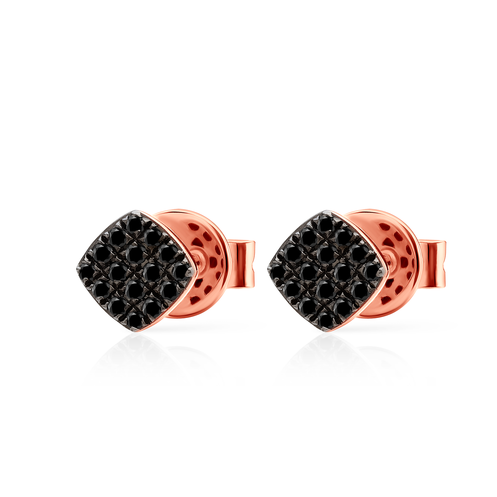 SAVICKI earrings: rose gold, black diamonds - 3