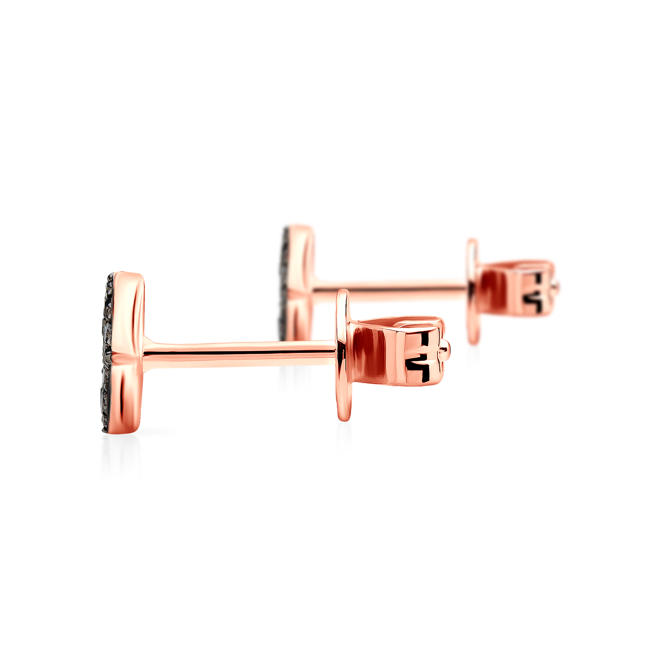 SAVICKI earrings: rose gold, black diamonds - 4