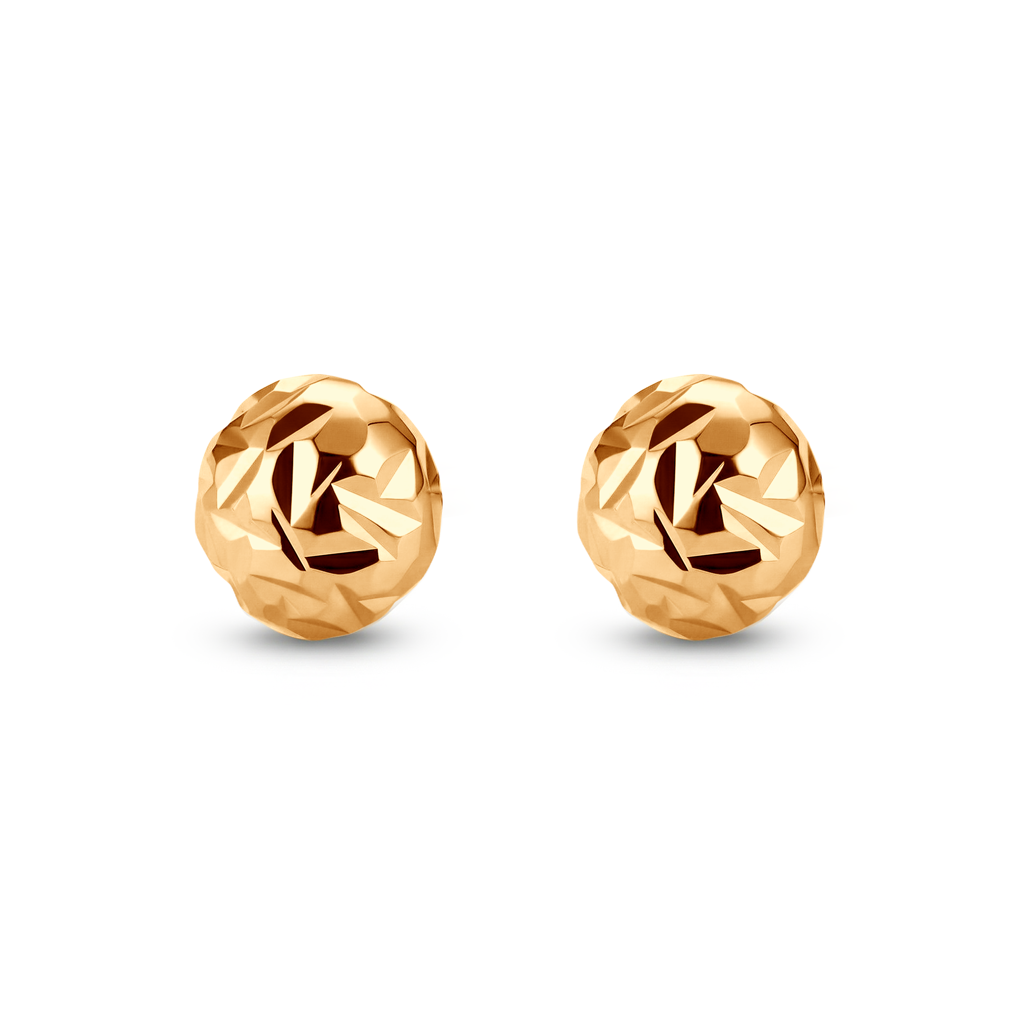 Kolczyki kulki Savicki: Super lekkie, diamentowane złote (333) 3mm
