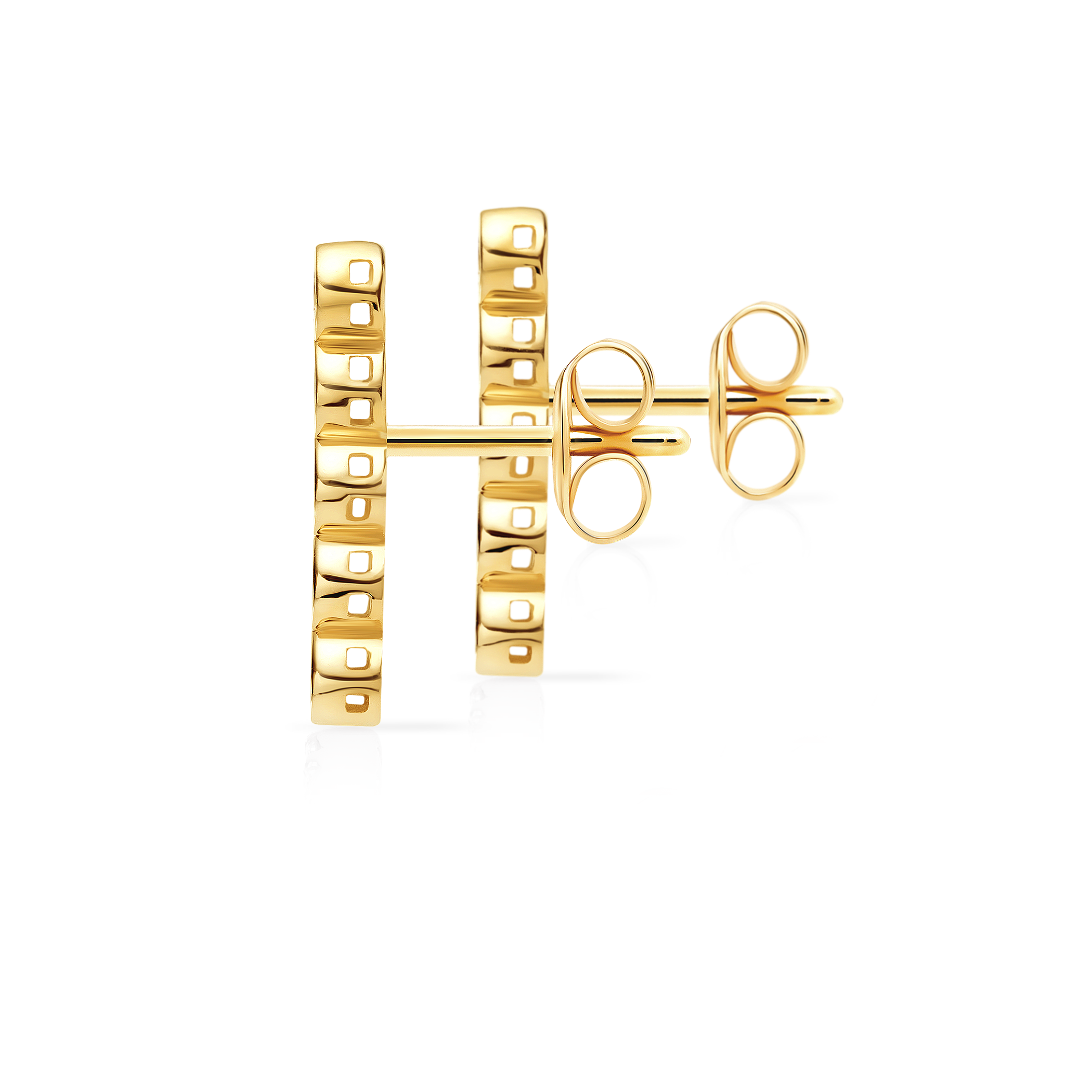 Kolczyki Savicki: złote, niebieskie szafiry, diamenty