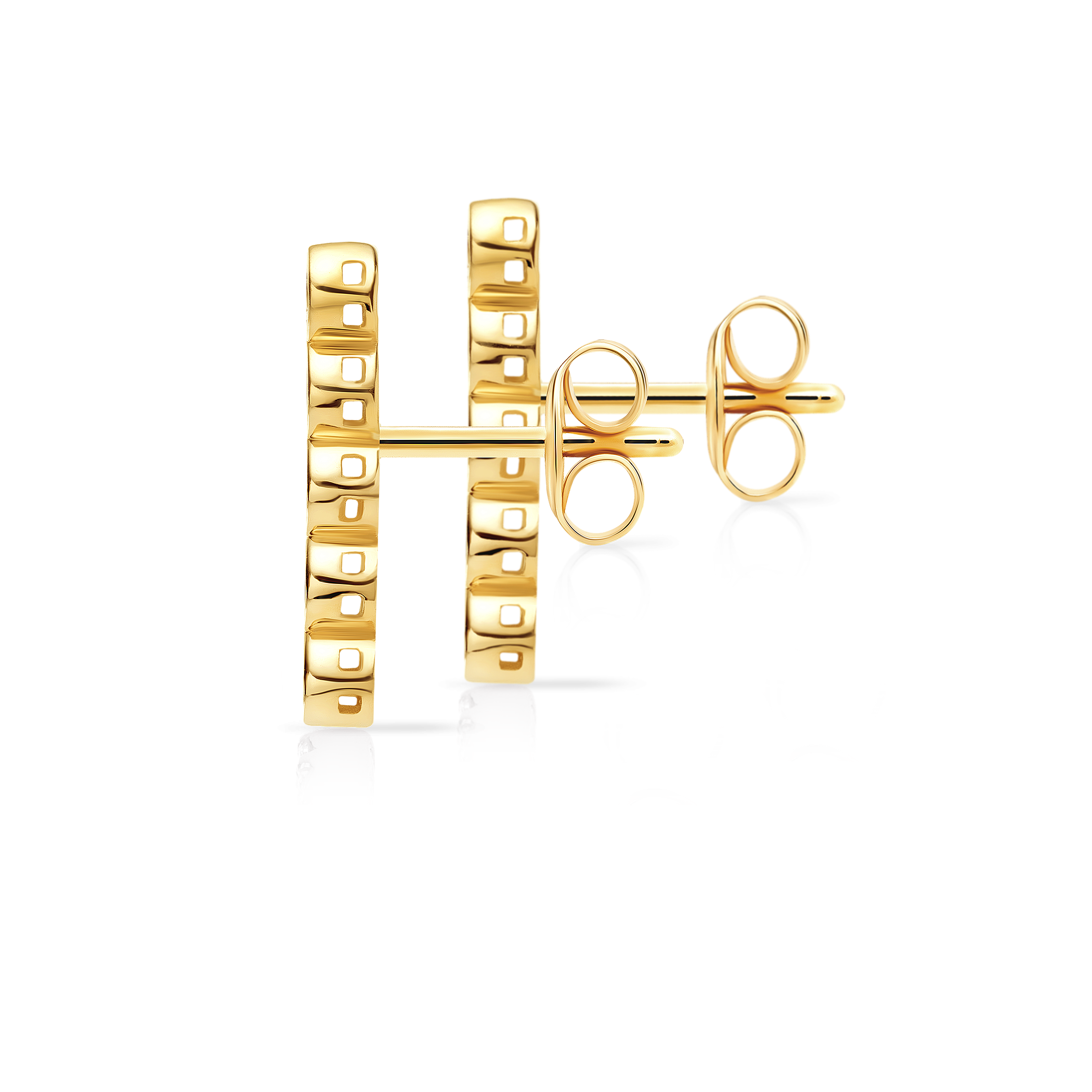 Kolczyki Savicki: złote, niebieskie szafiry, diamenty