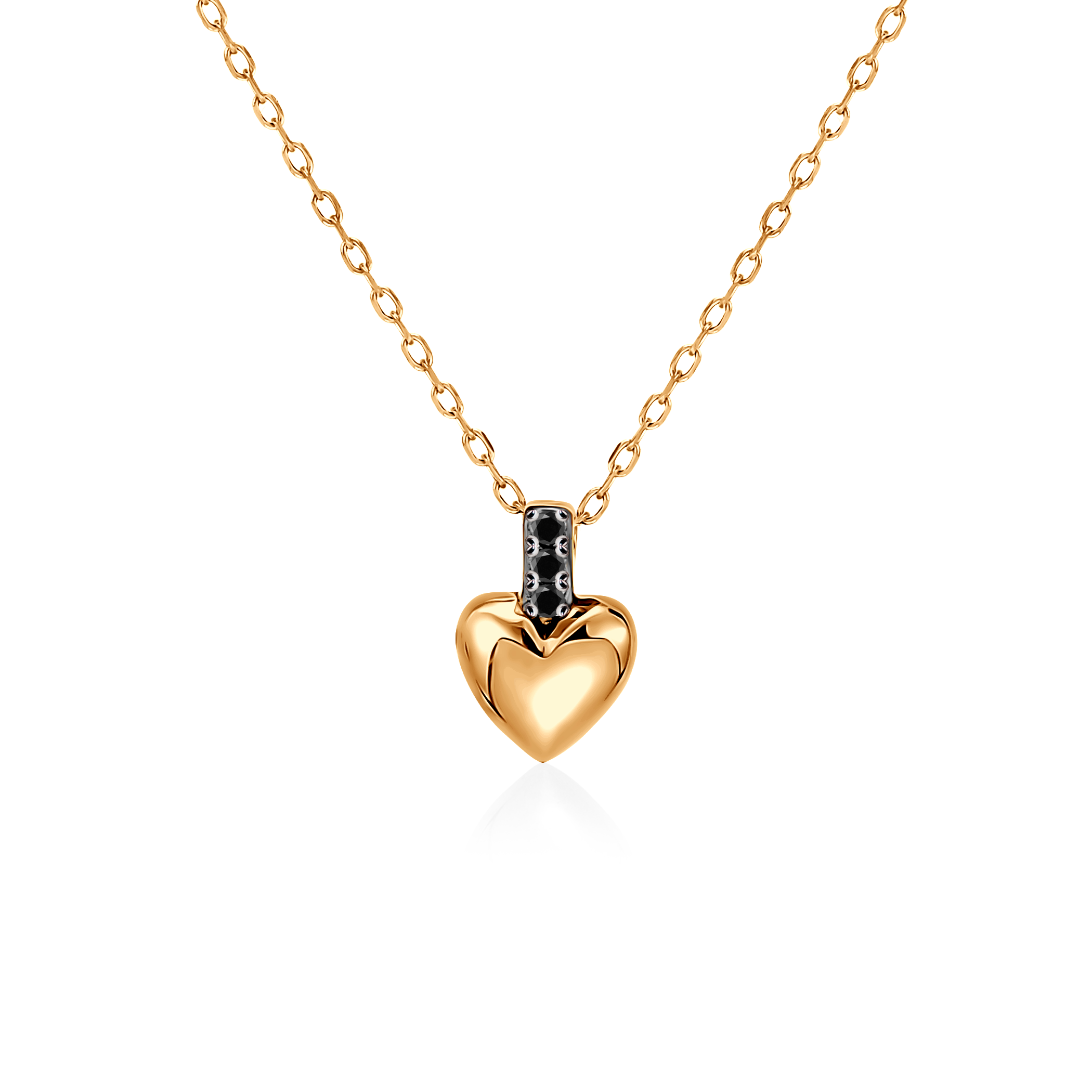 Halskette Herz Savicki: Gold, Schwarze Diamanten
