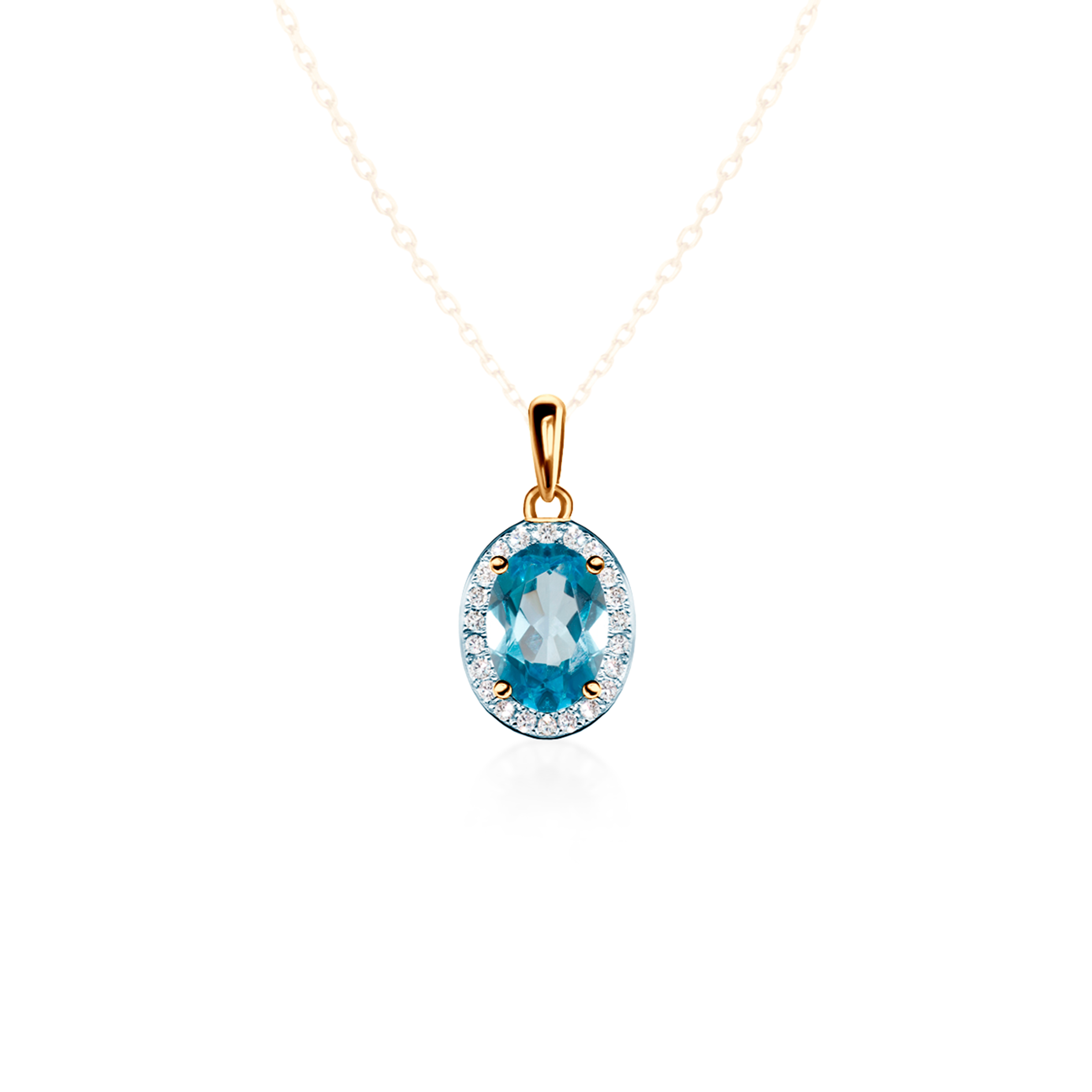 Zawieszka Savicki: dwukolorowe złoto, topaz, diamenty