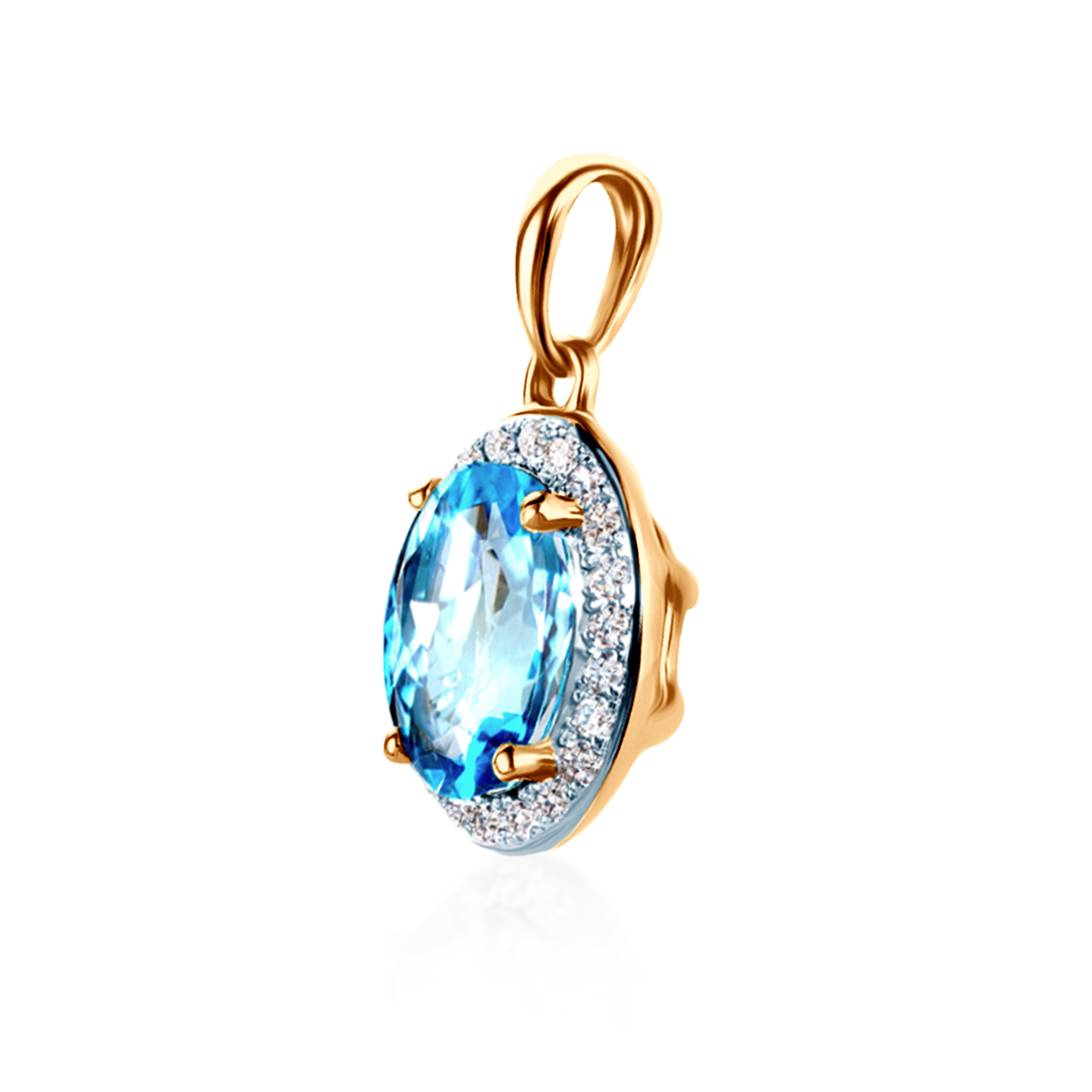 Zawieszka Savicki: dwukolorowe złoto, topaz, diamenty - 3