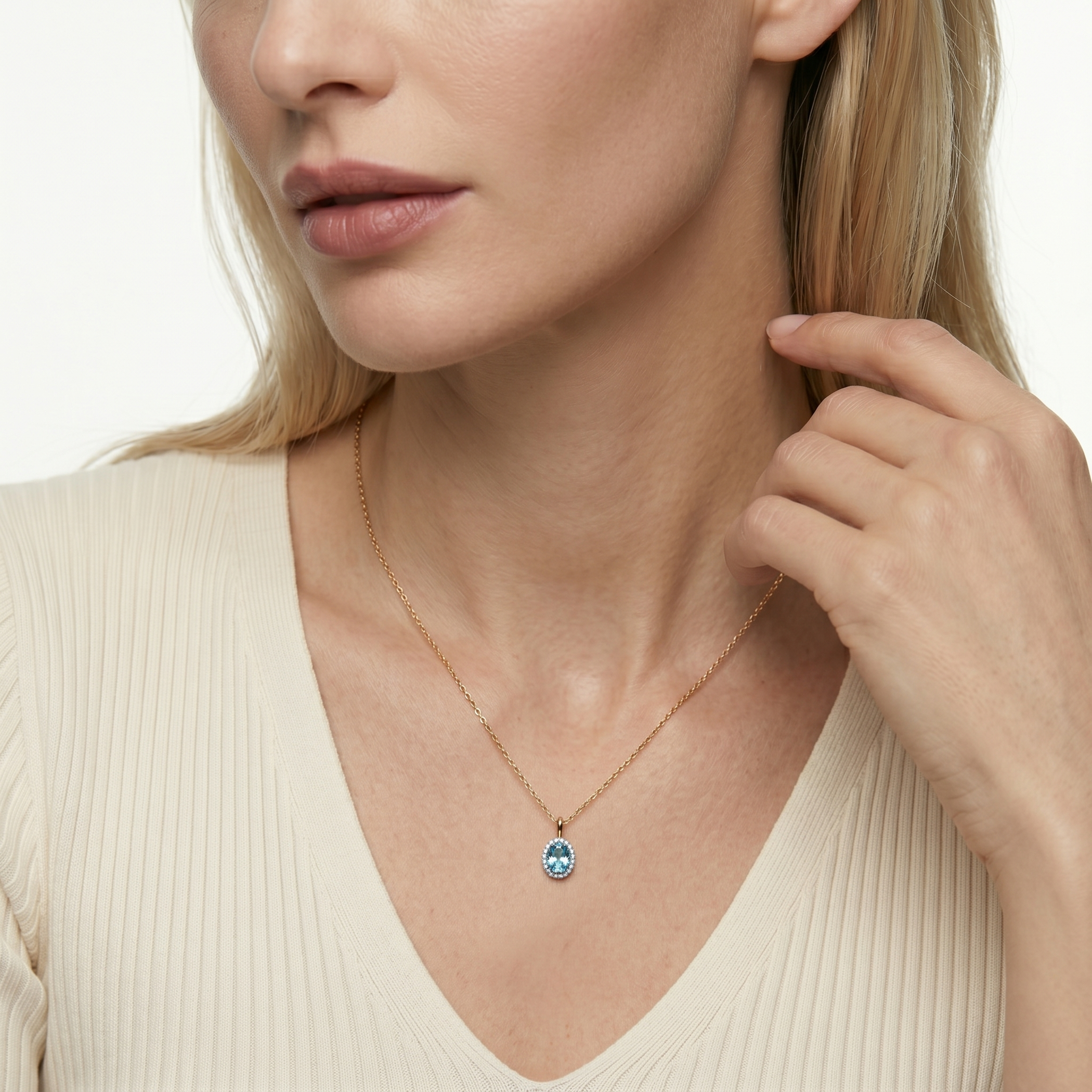 Zawieszka Savicki: dwukolorowe złoto, topaz, diamenty - 4