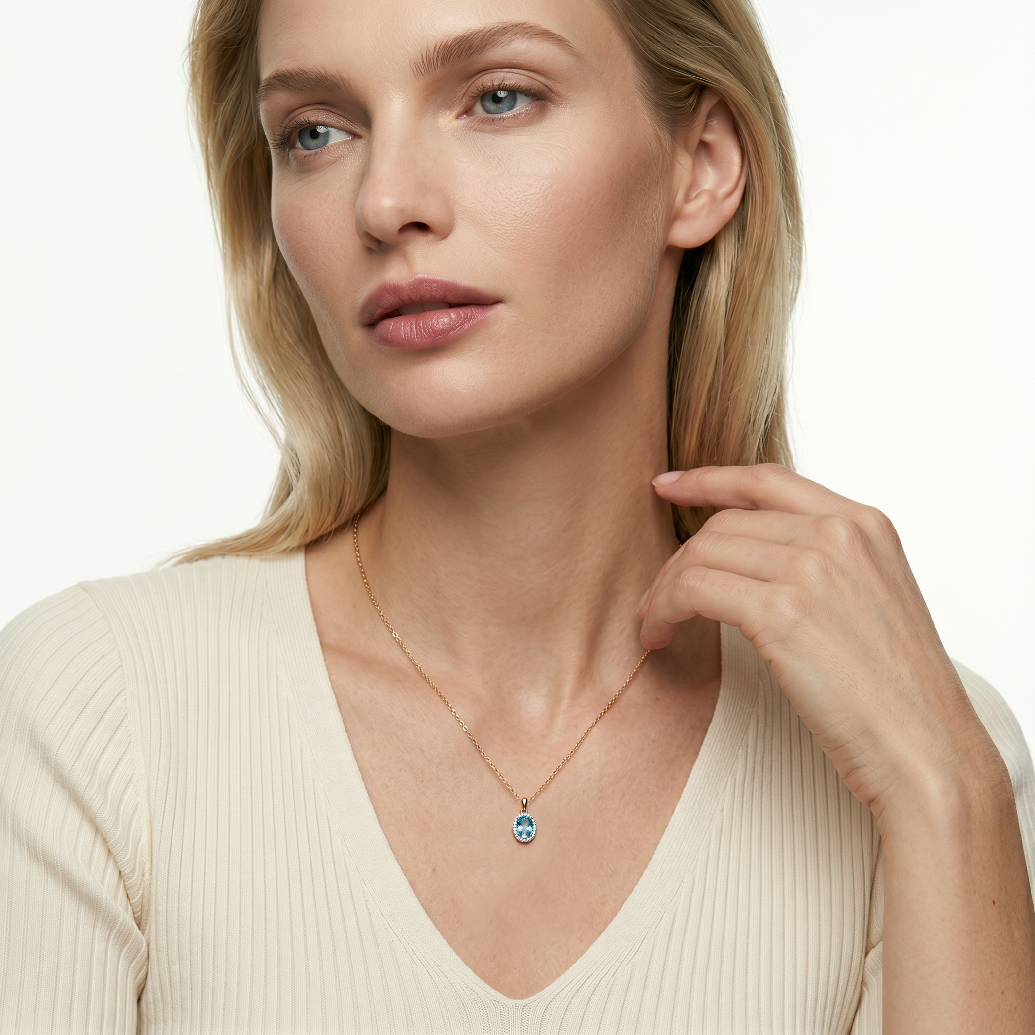 Zawieszka Savicki: dwukolorowe złoto, topaz, diamenty - 5