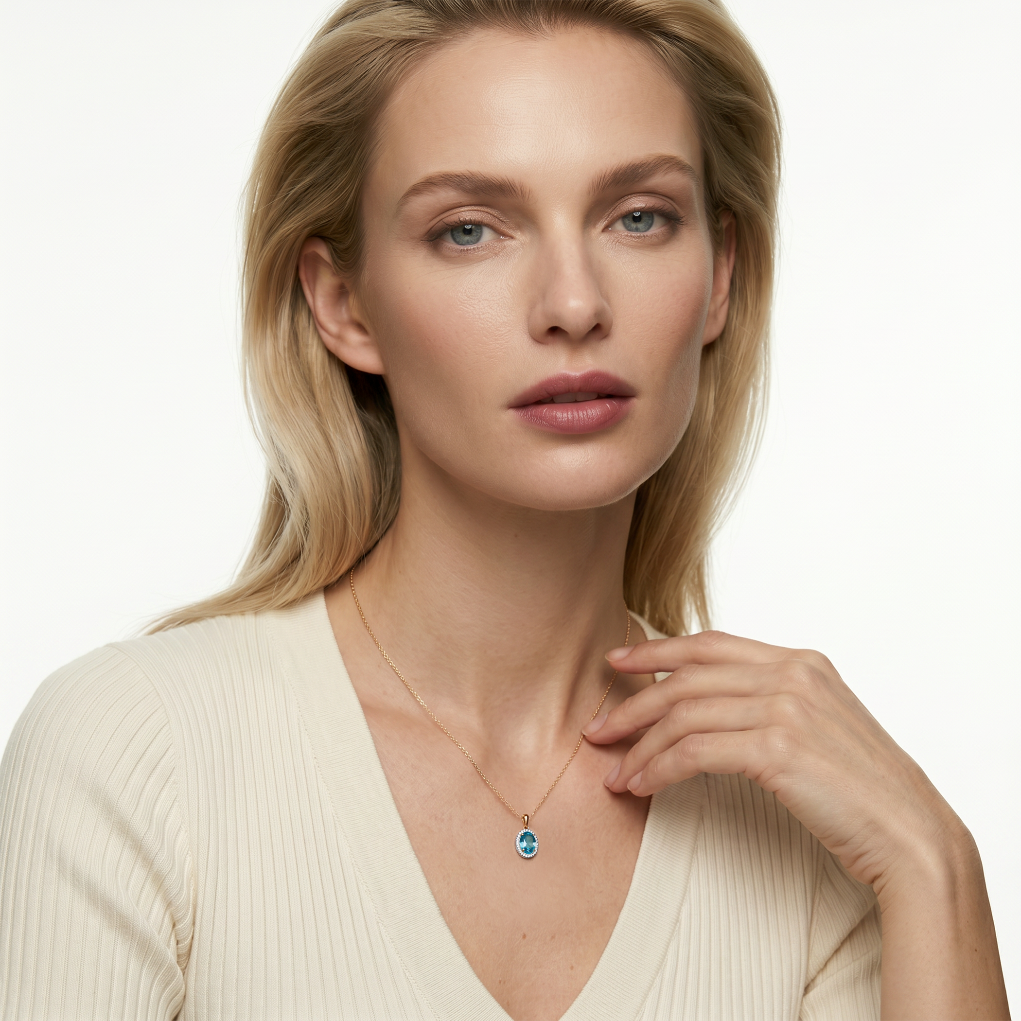 Zawieszka Savicki: dwukolorowe złoto, topaz, diamenty - 6
