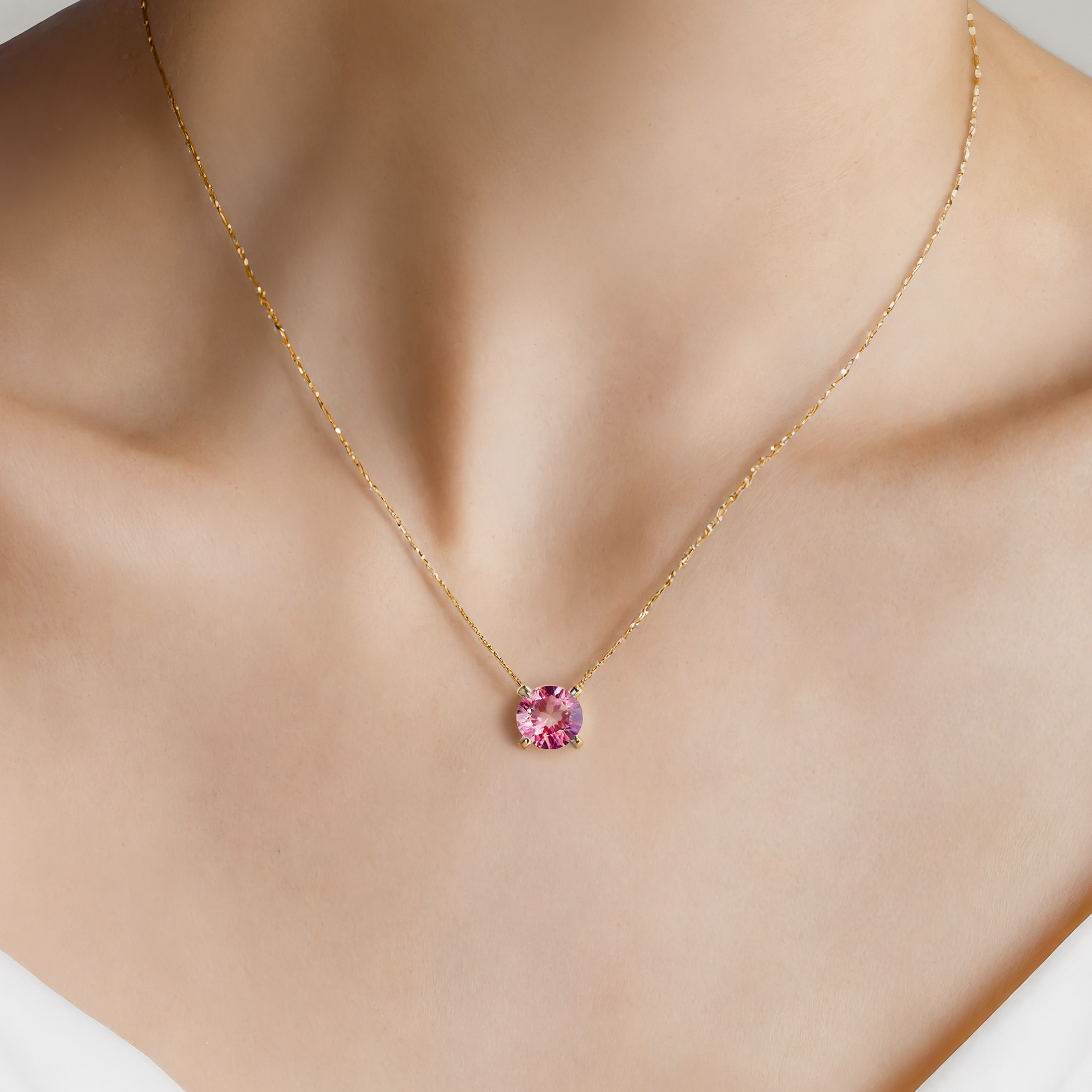 Naszyjnik Share Your Love złoty 585 z różowym diamentam laboratoryjnym 0.5ct  - 4