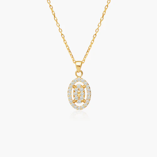 Naszyjnik złoty 585 z białymi diamentami 0.16ct 43 cm
