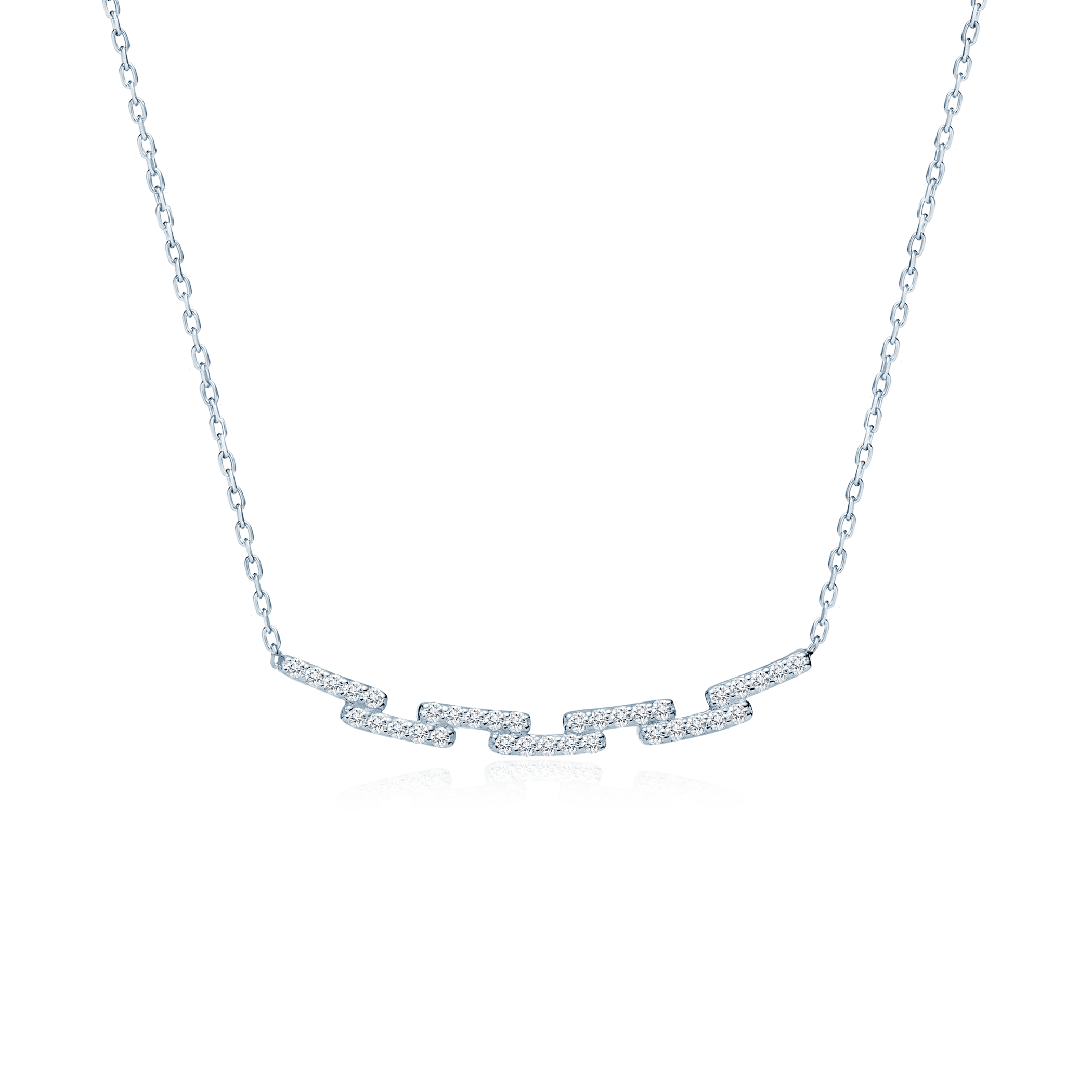 Náhrdelník SAVICKI: bílé zlato, diamanty