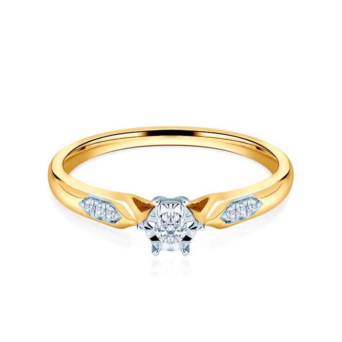 Zásnubní prsten SAVICKI: dvoubarevné zlato, diamant