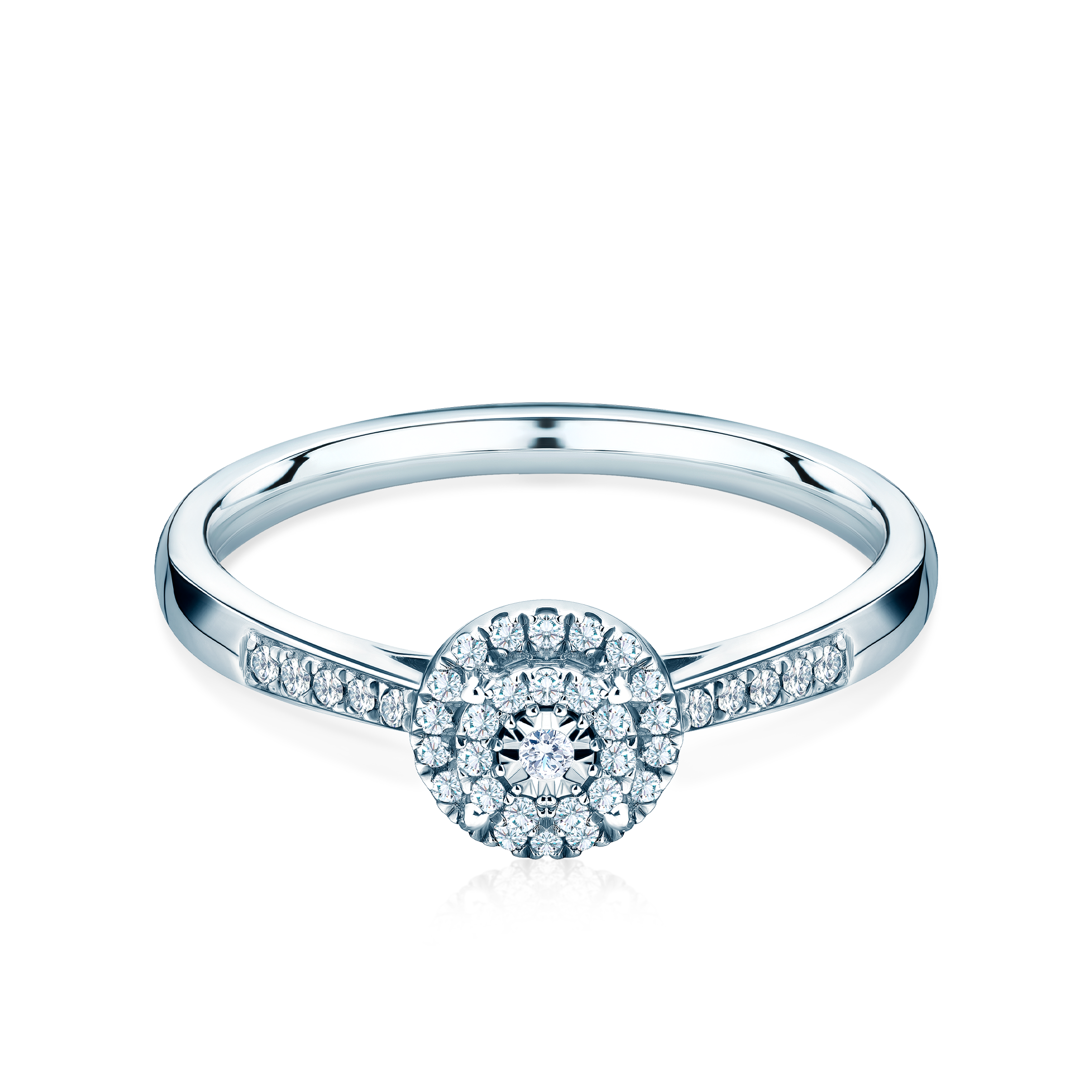 Pierścionek zaręczynowy SAVICKI: białe złoto, diament