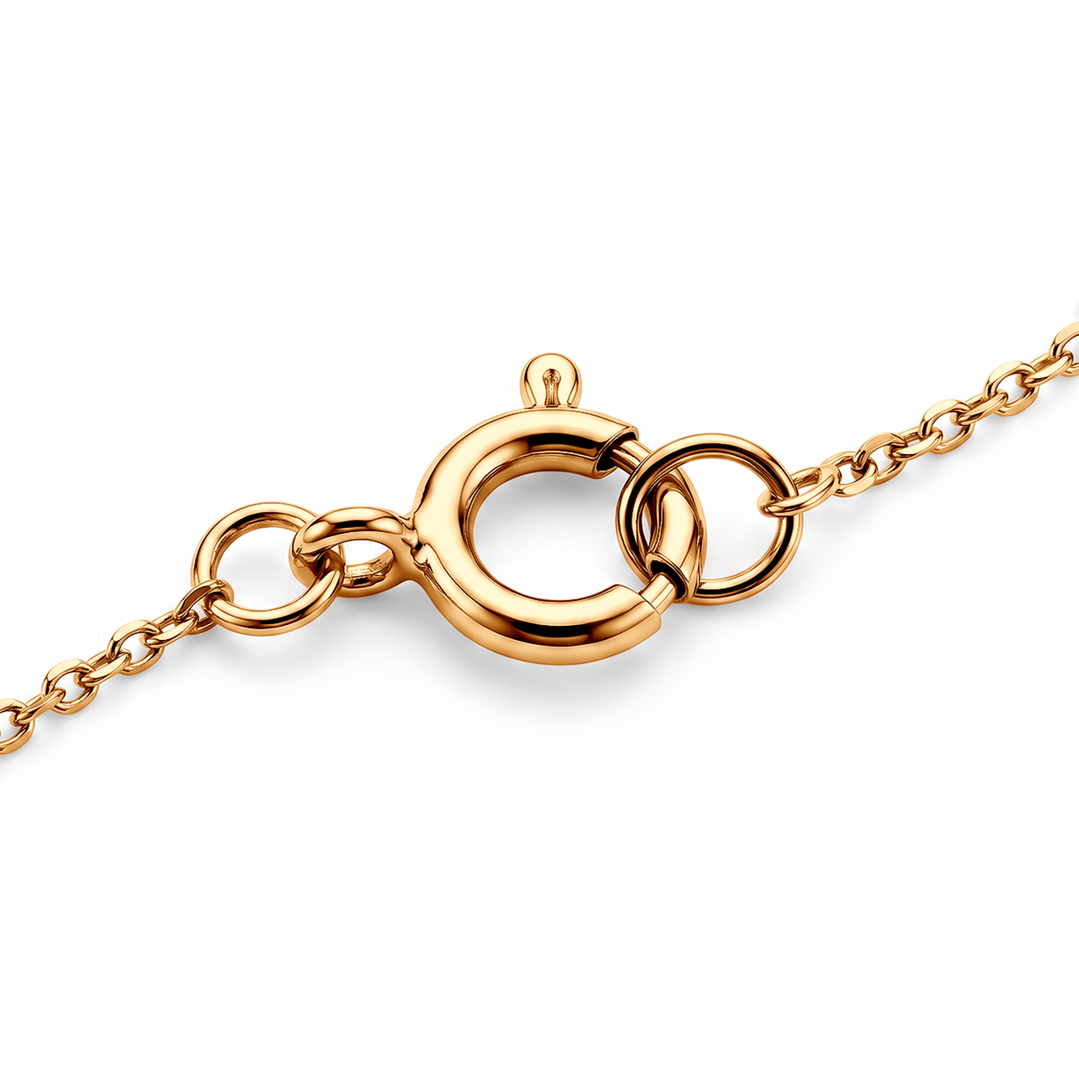 Bransoletka celebrytka złota 585 z białym diamentem 0.03ct 18cm - 3