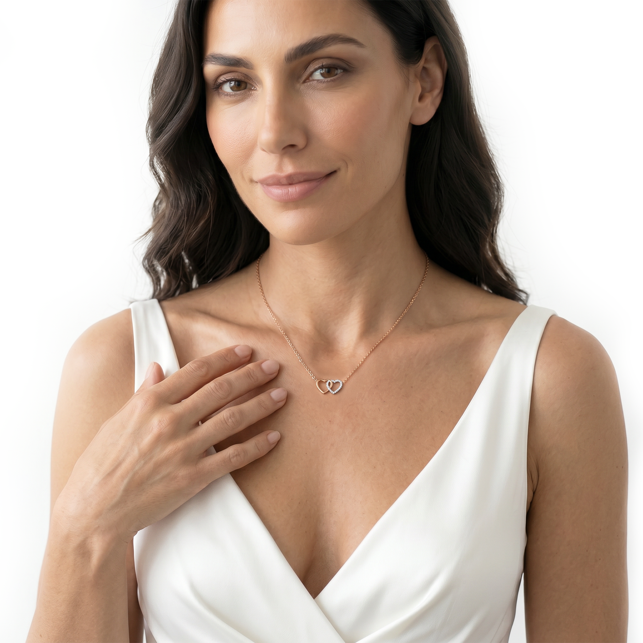 SAVICKI Heart necklace : two-tone gold, diamonds - 5