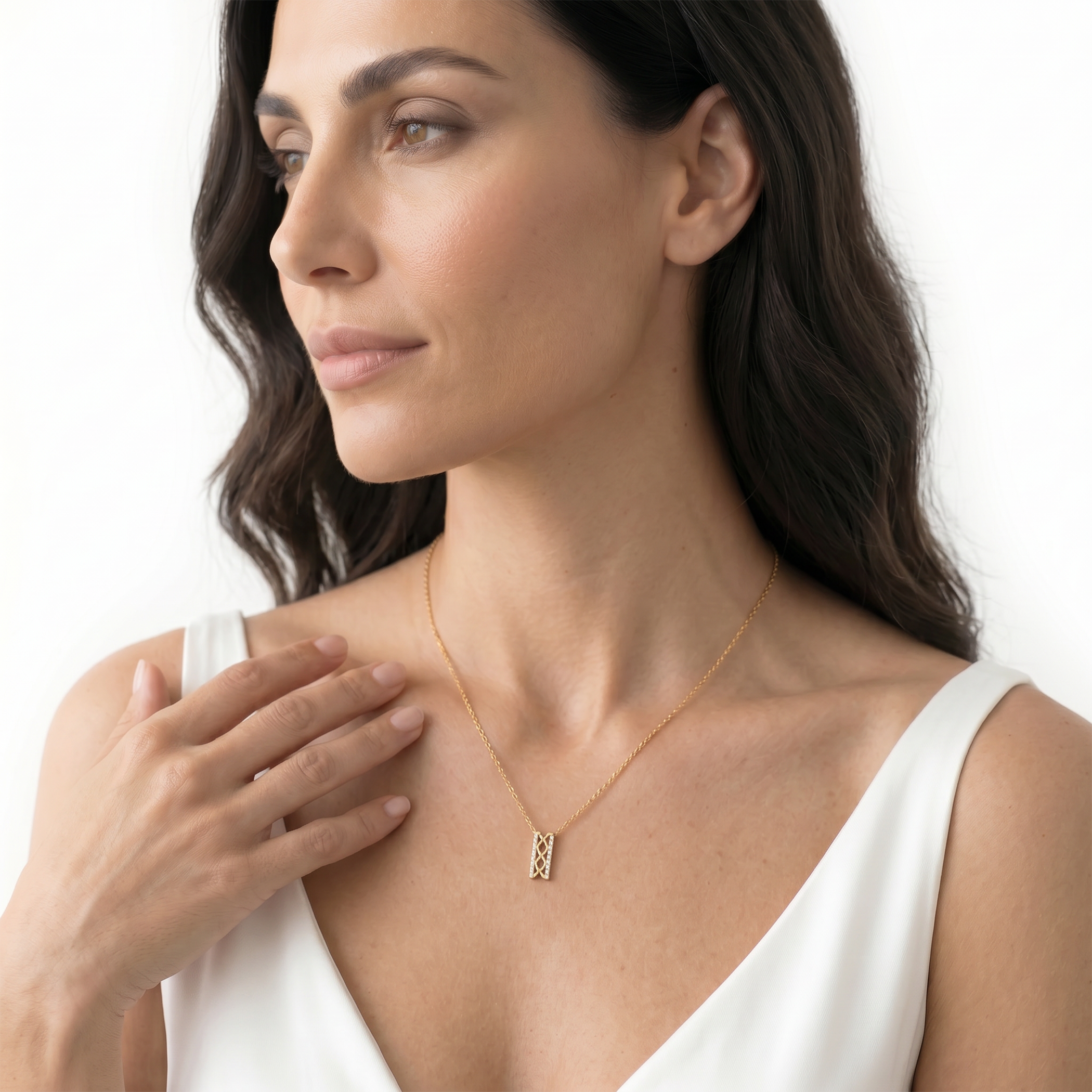 SAVICKI necklace: gold, diamonds - 6