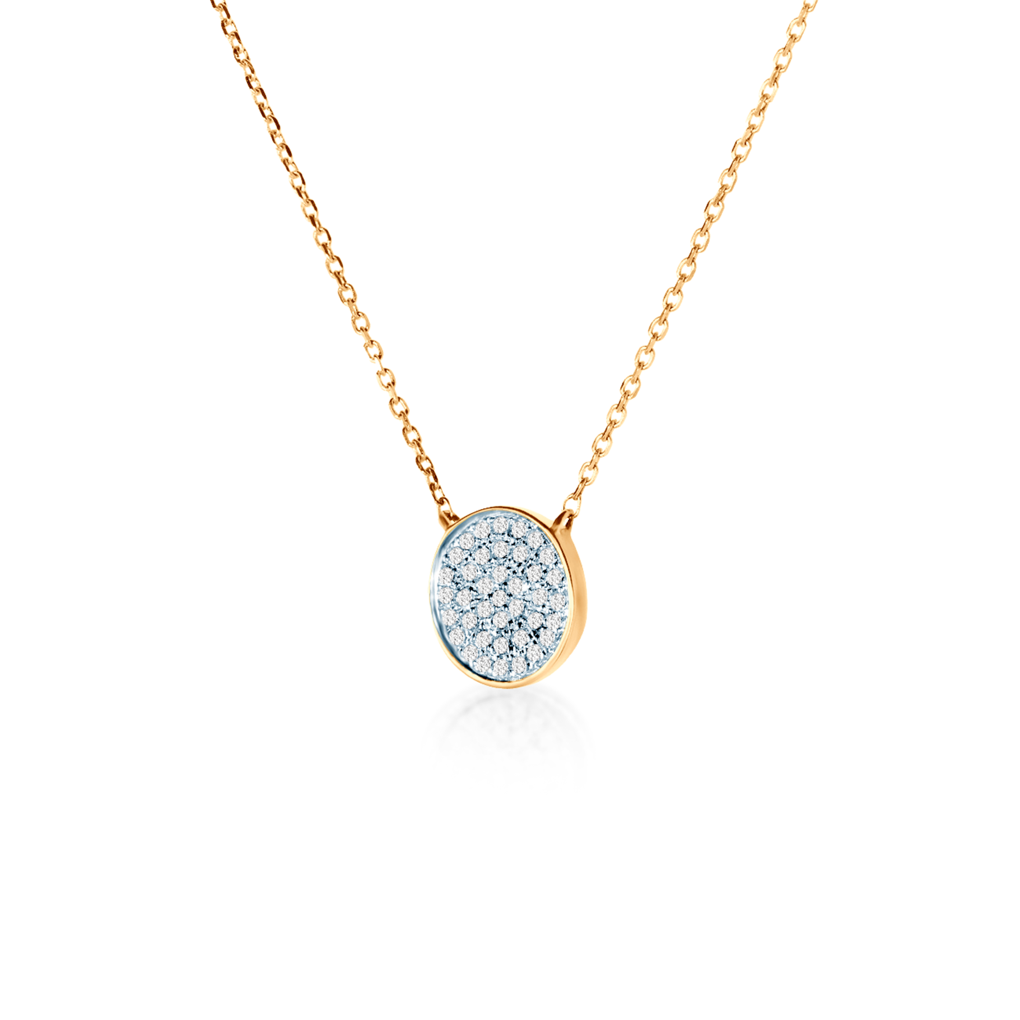 Naszyjnik złoty 585 z białymi diamentami 0.09ct 42 cm - 3