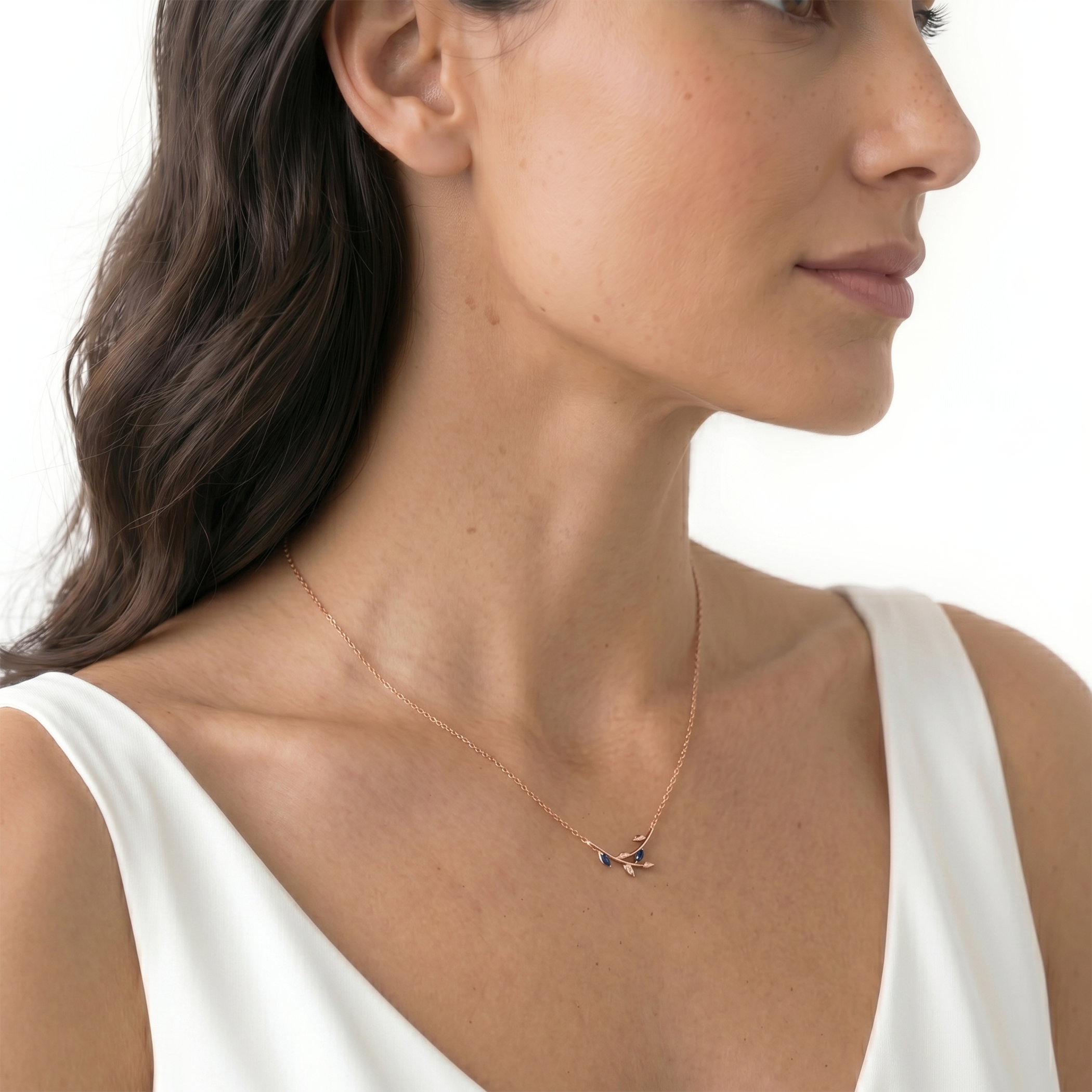 Necklace Savicki: rose gold, diamonds - 4