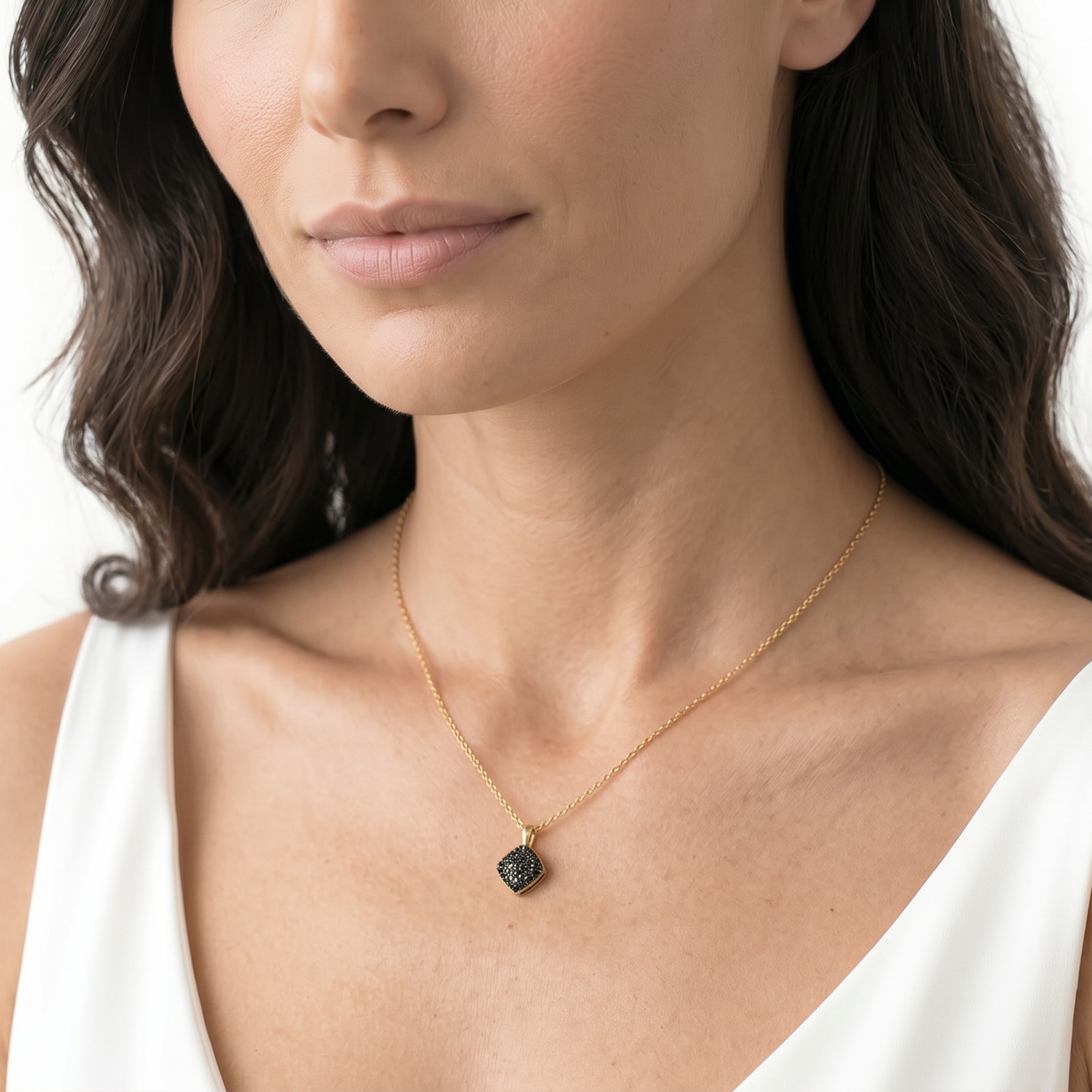 SAVICKI necklace: gold, black diamonds - 4