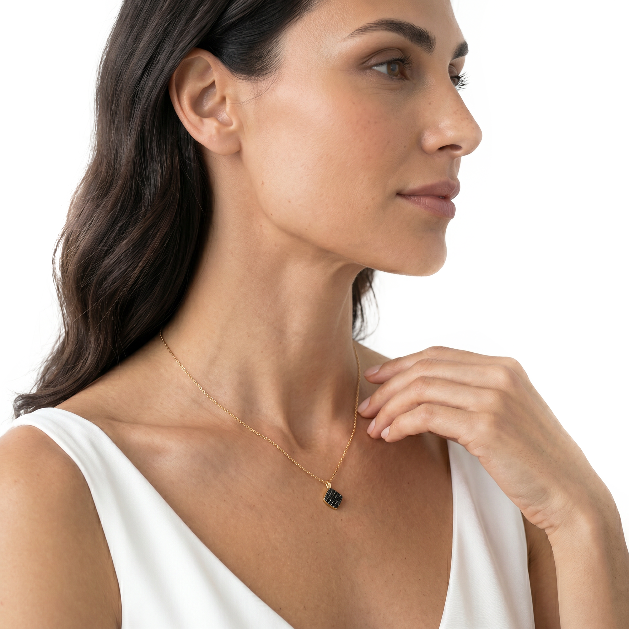 SAVICKI necklace: gold, black diamonds - 5