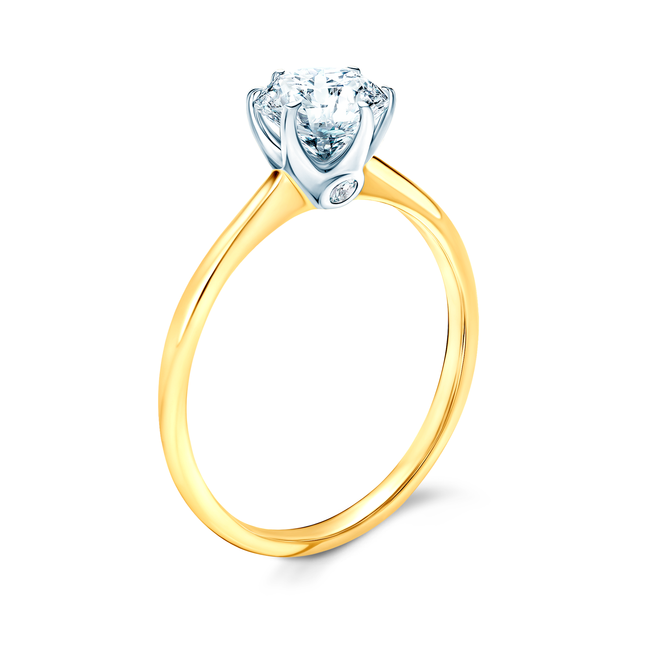 Pierścionek zaręczynowy The Journey: dwukolorowe złoto, diament  - 4