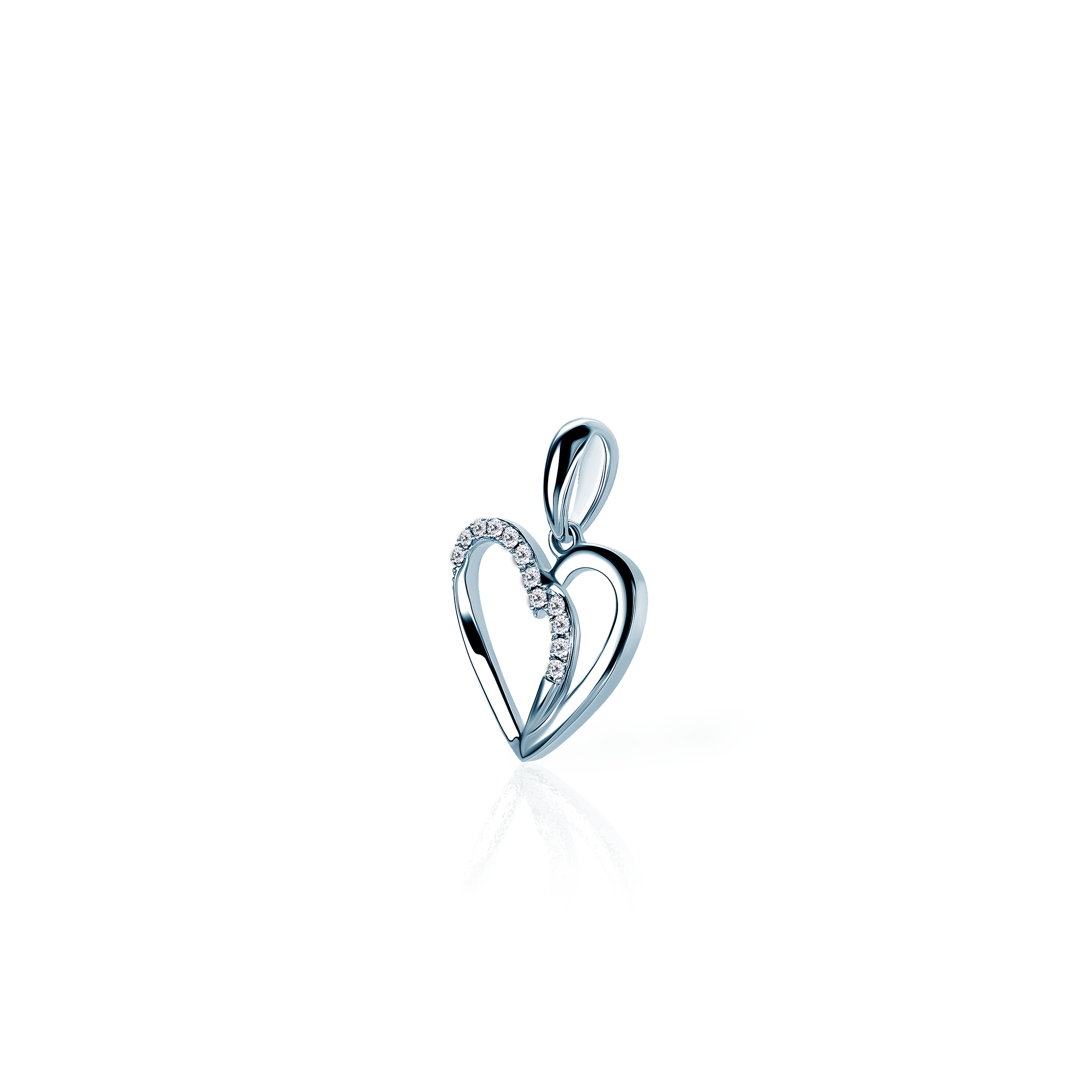 SAVICKI Heart pendant: white gold, diamonds - 3
