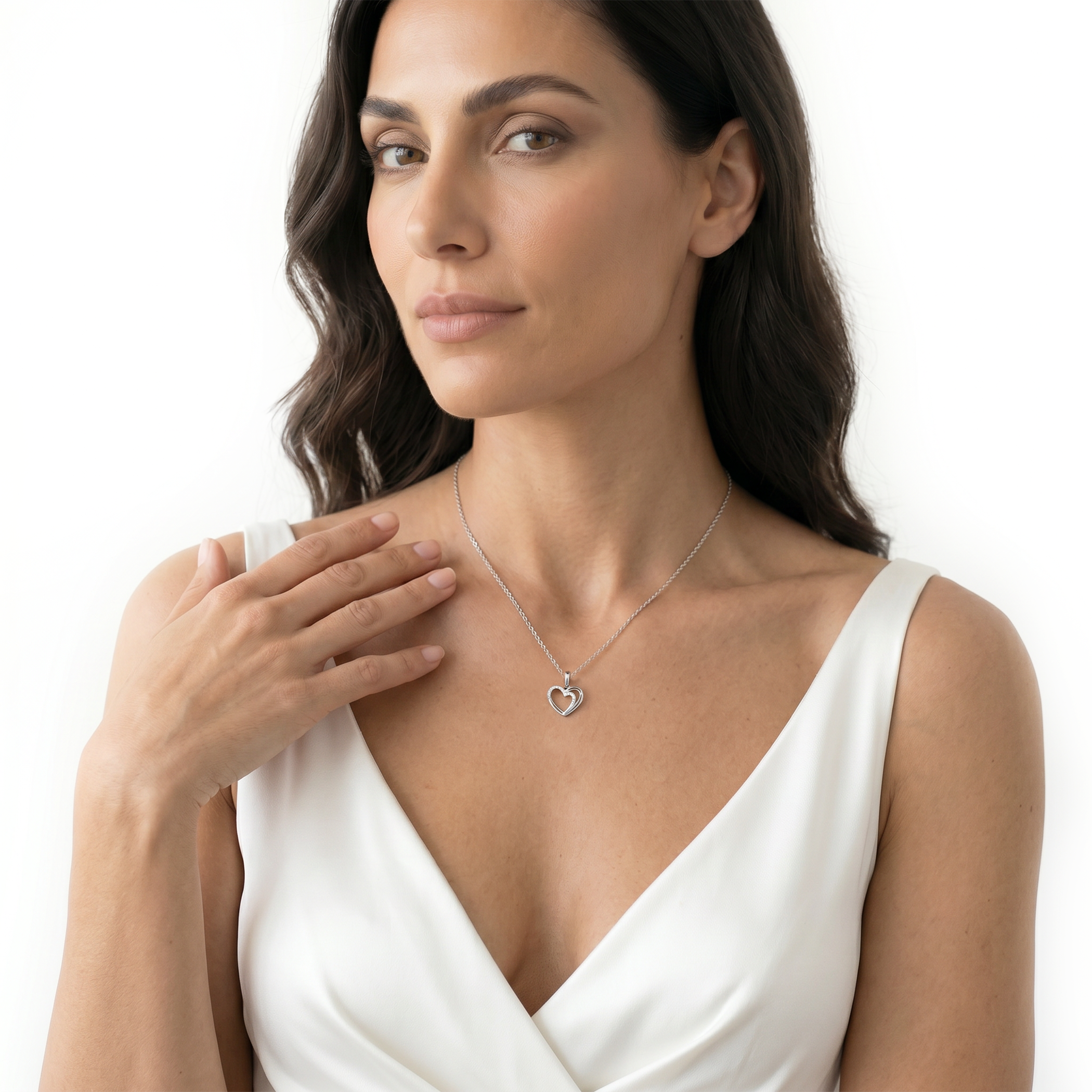 SAVICKI Heart pendant: white gold, diamonds - 5