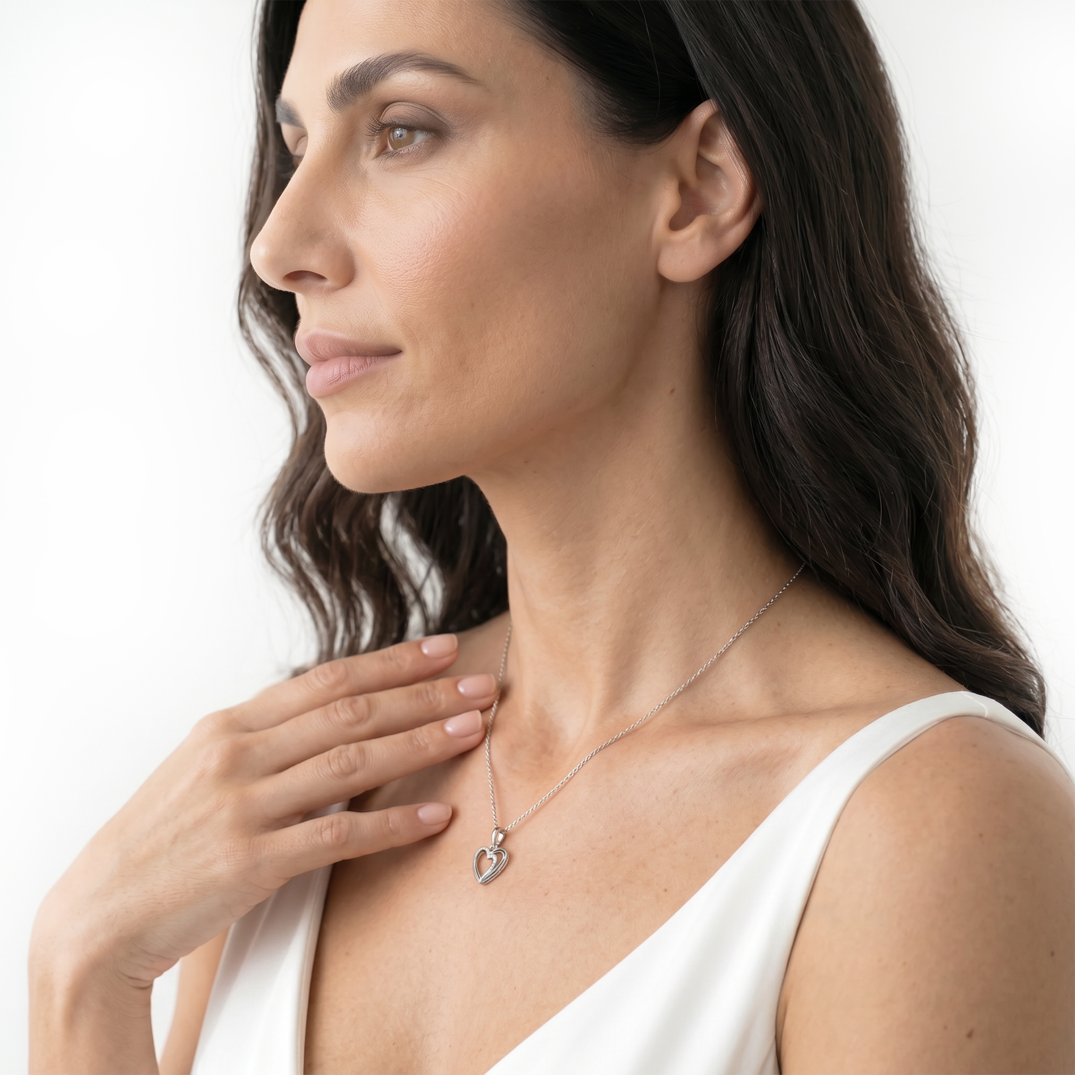 SAVICKI Heart pendant: white gold, diamonds - 6