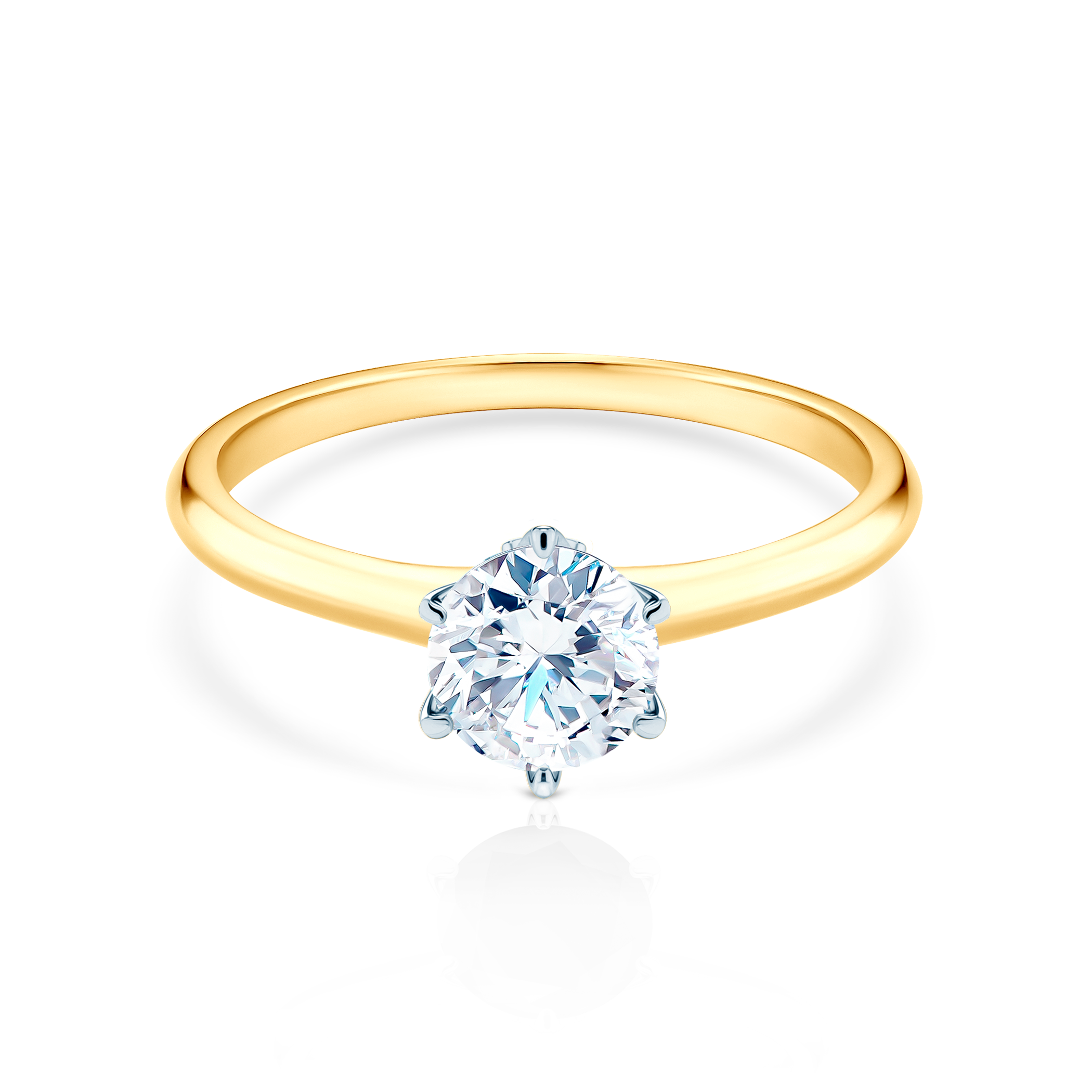 The Journey Collection | Solitaire Engagement Ring: two colour gold, diamonds