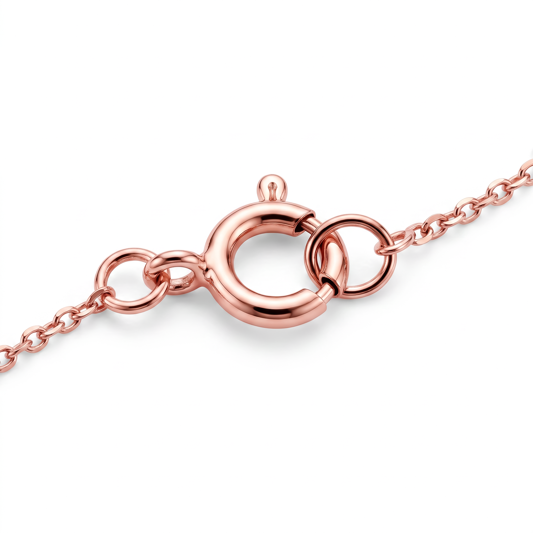 Armband mit weißem Diamanten 0,03 ct 18 cm, 585er Roségold  - 3