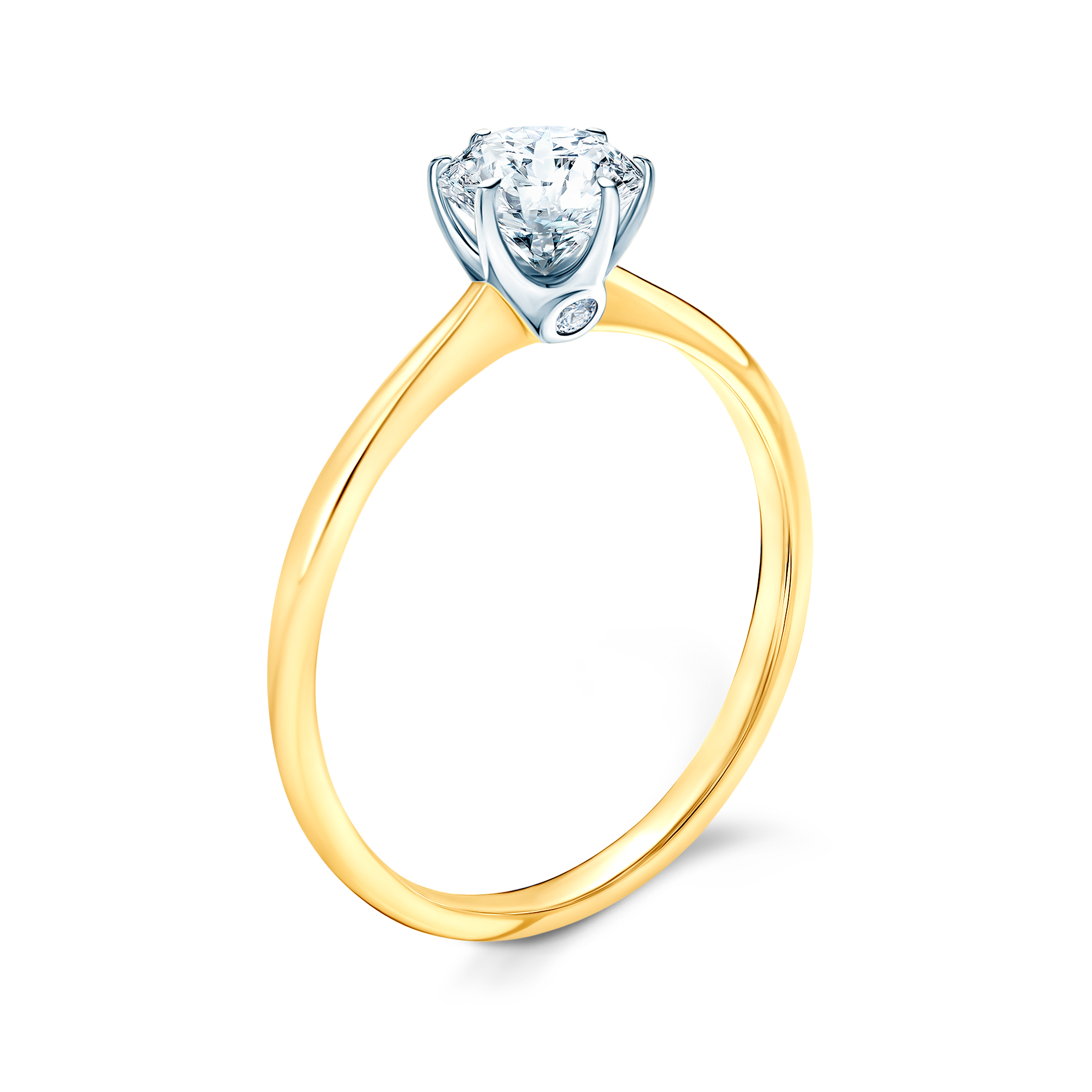 Pierścionek zaręczynowy The Journey: dwukolorowe złoto, diament - 4