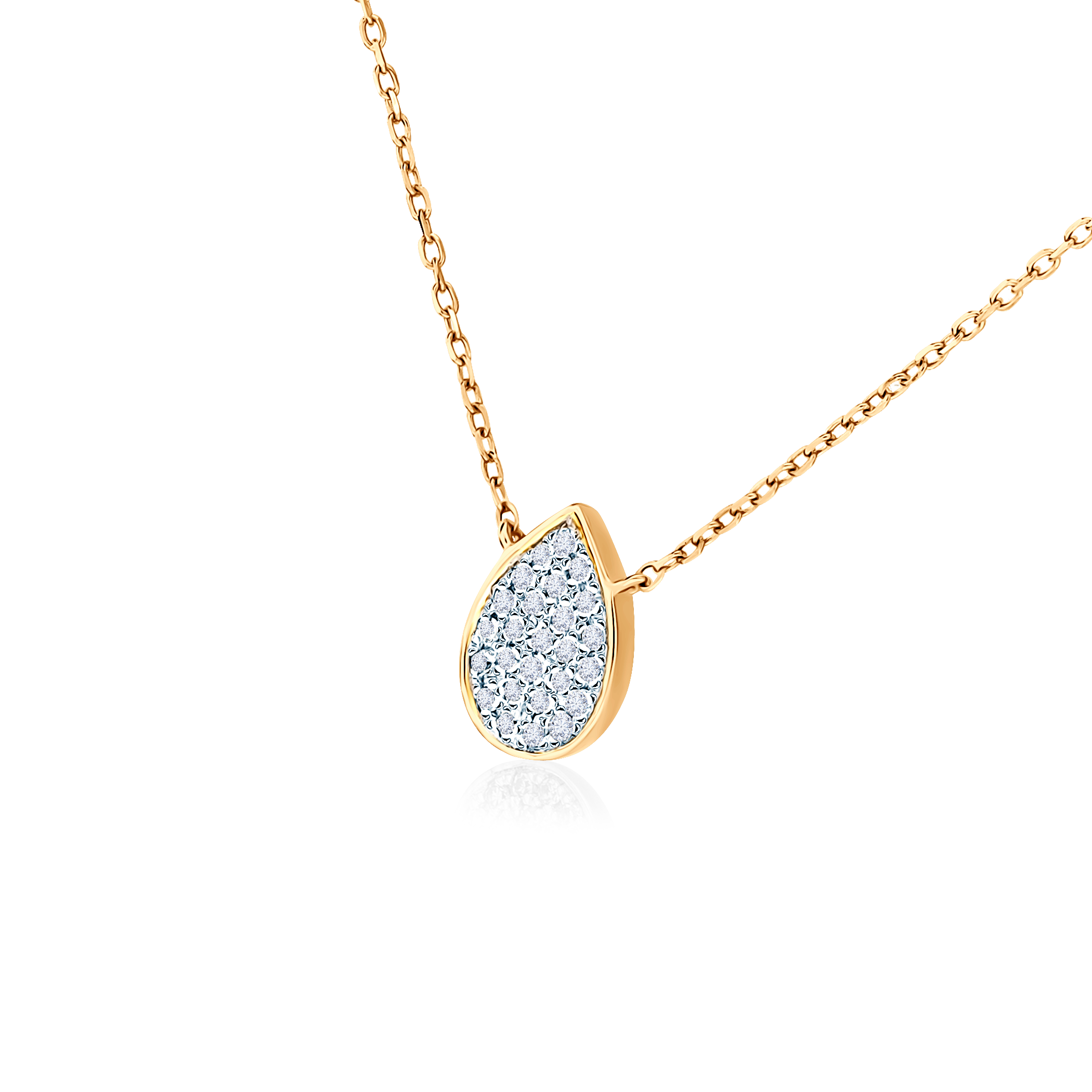 SAVICKI teardrop necklace: gold, diamonds - 3