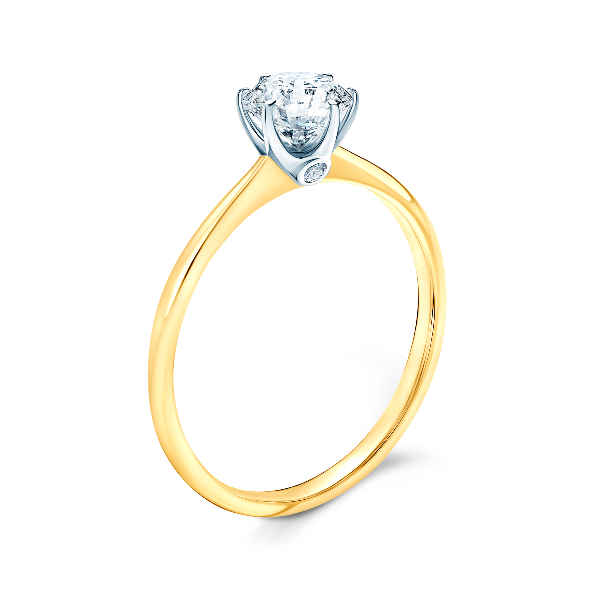 Pierścionek zaręczynowy The Journey: dwukolorowe złoto, diament - 4