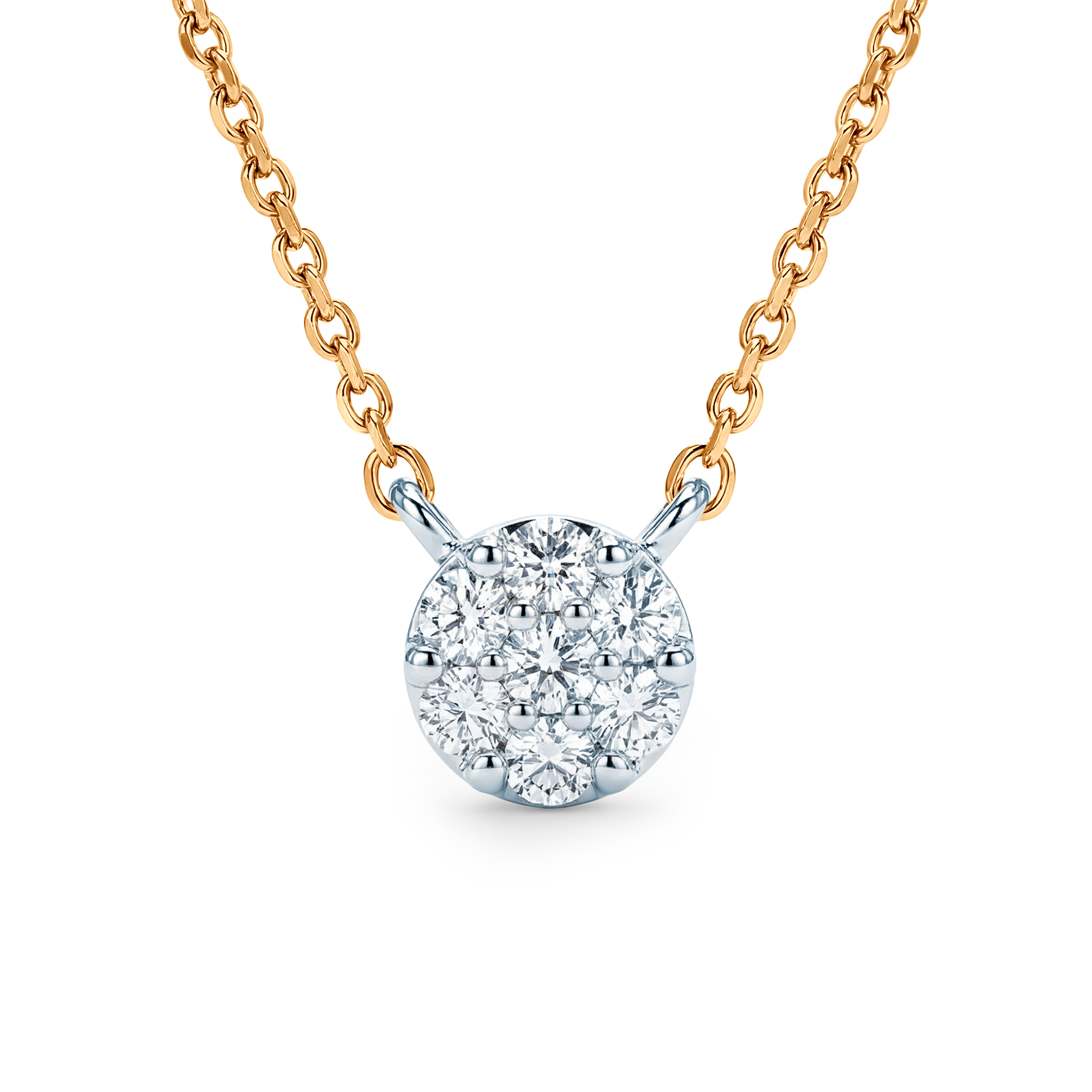 Naszyjnik złoty 585 z białymi diamentami 0.02ct 42 cm