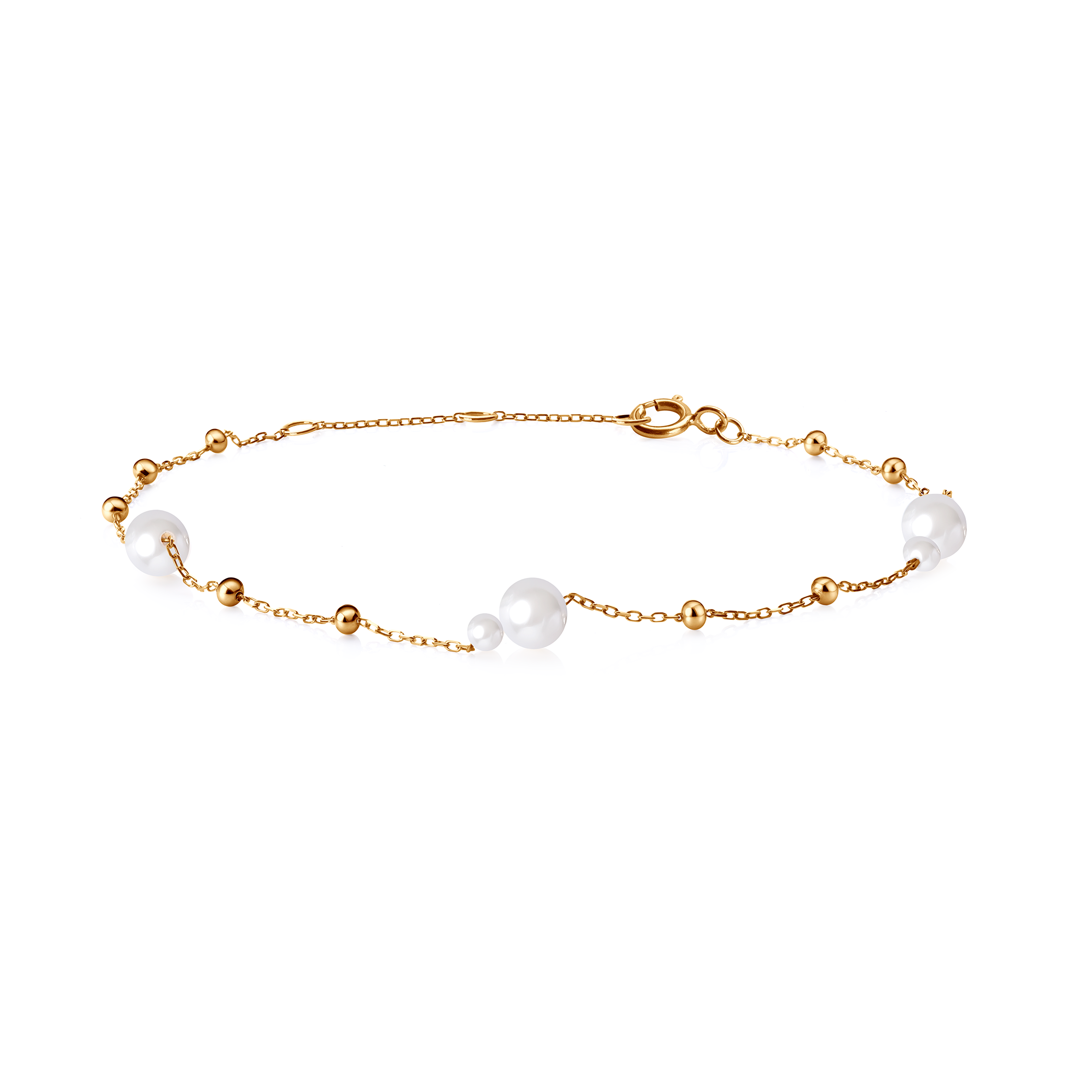 Armband mit Perle 19 cm, 585er Gold 