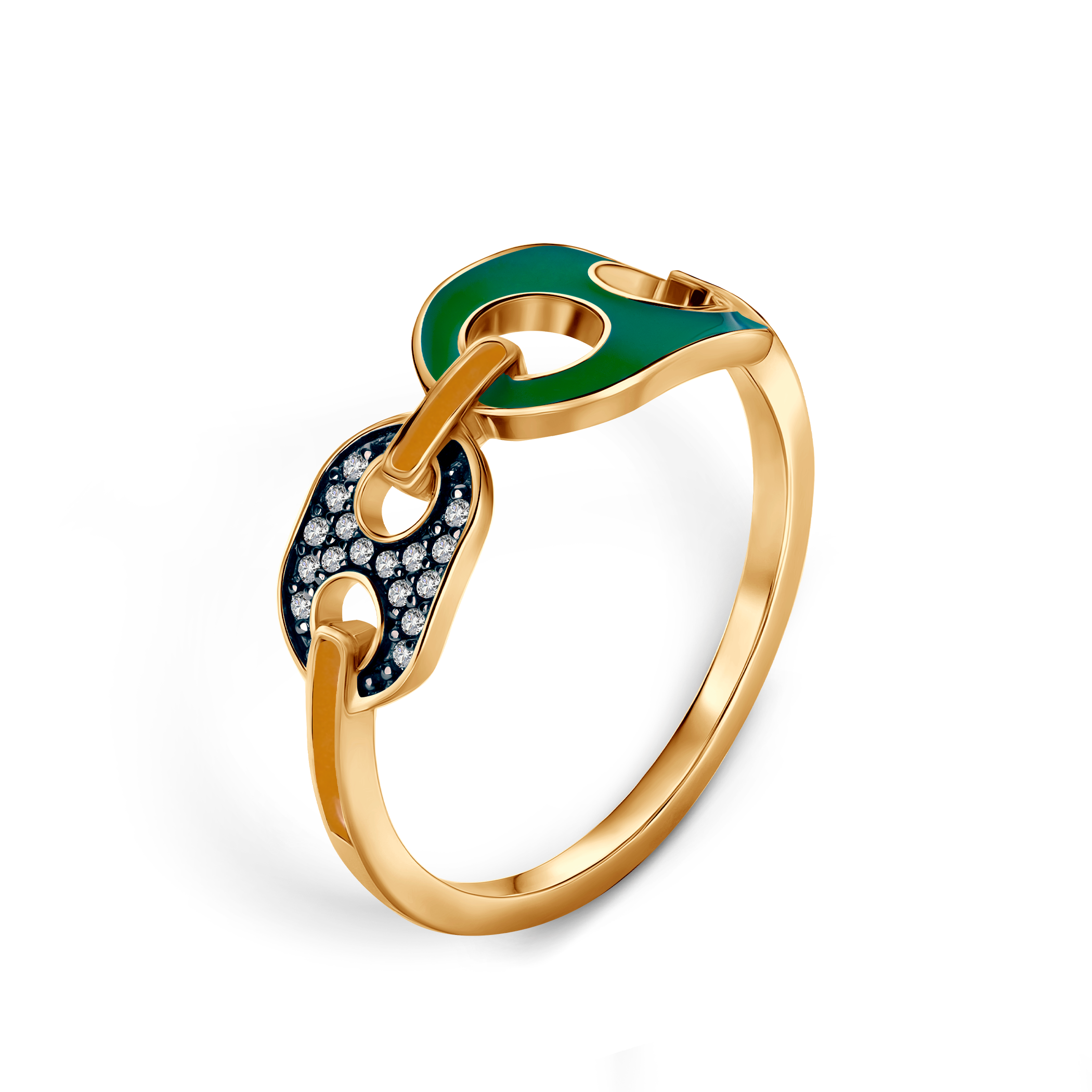 Ring silver Prismé gold plated - 6