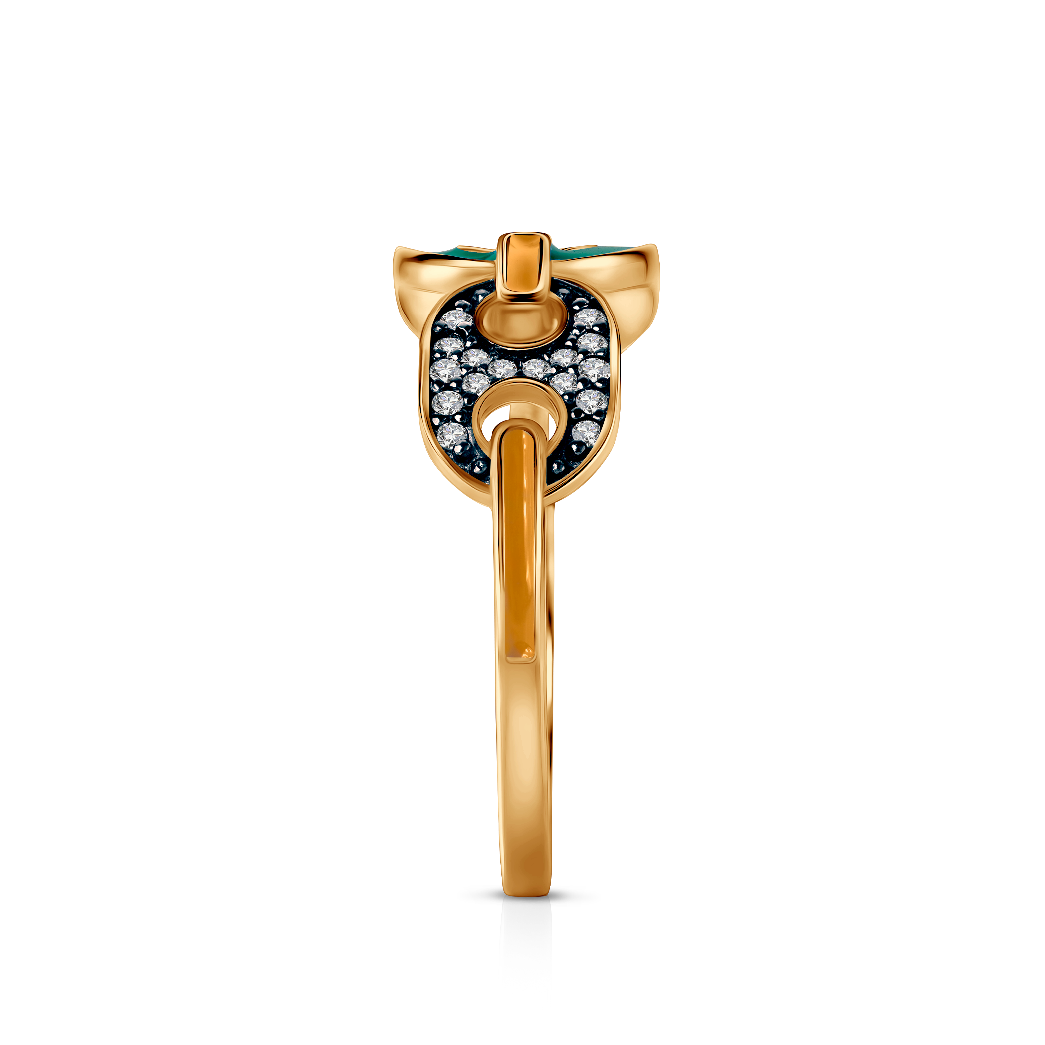 Ring silver Prismé gold plated
