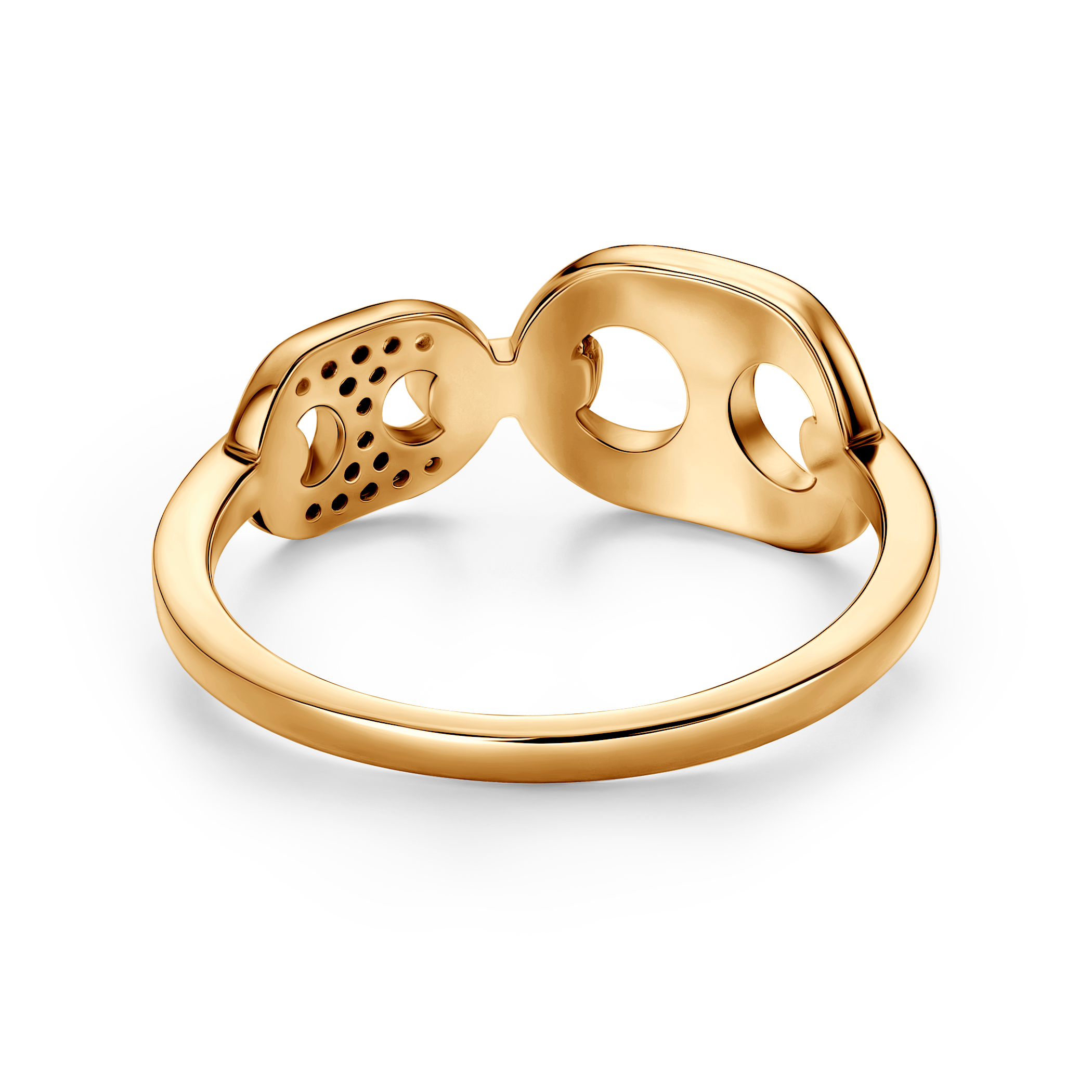 Ring silver Prismé gold plated