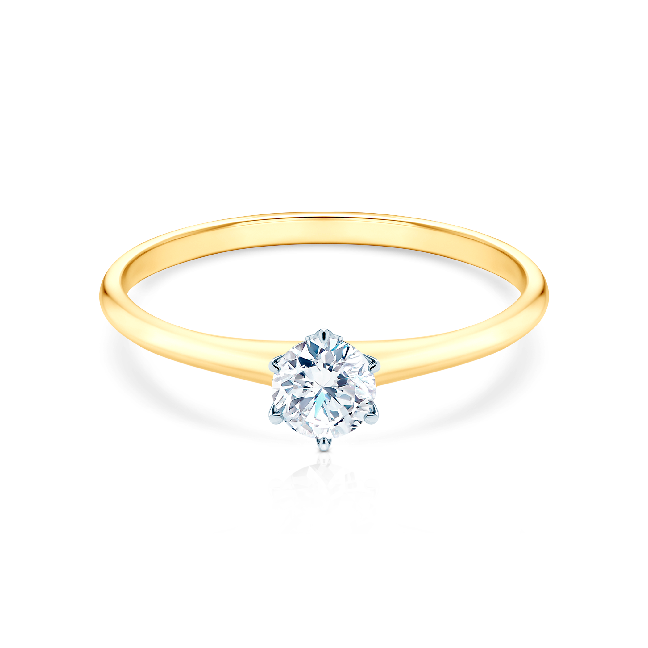 Pierścionek zaręczynowy The Journey: dwukolorowe złoto, diament 