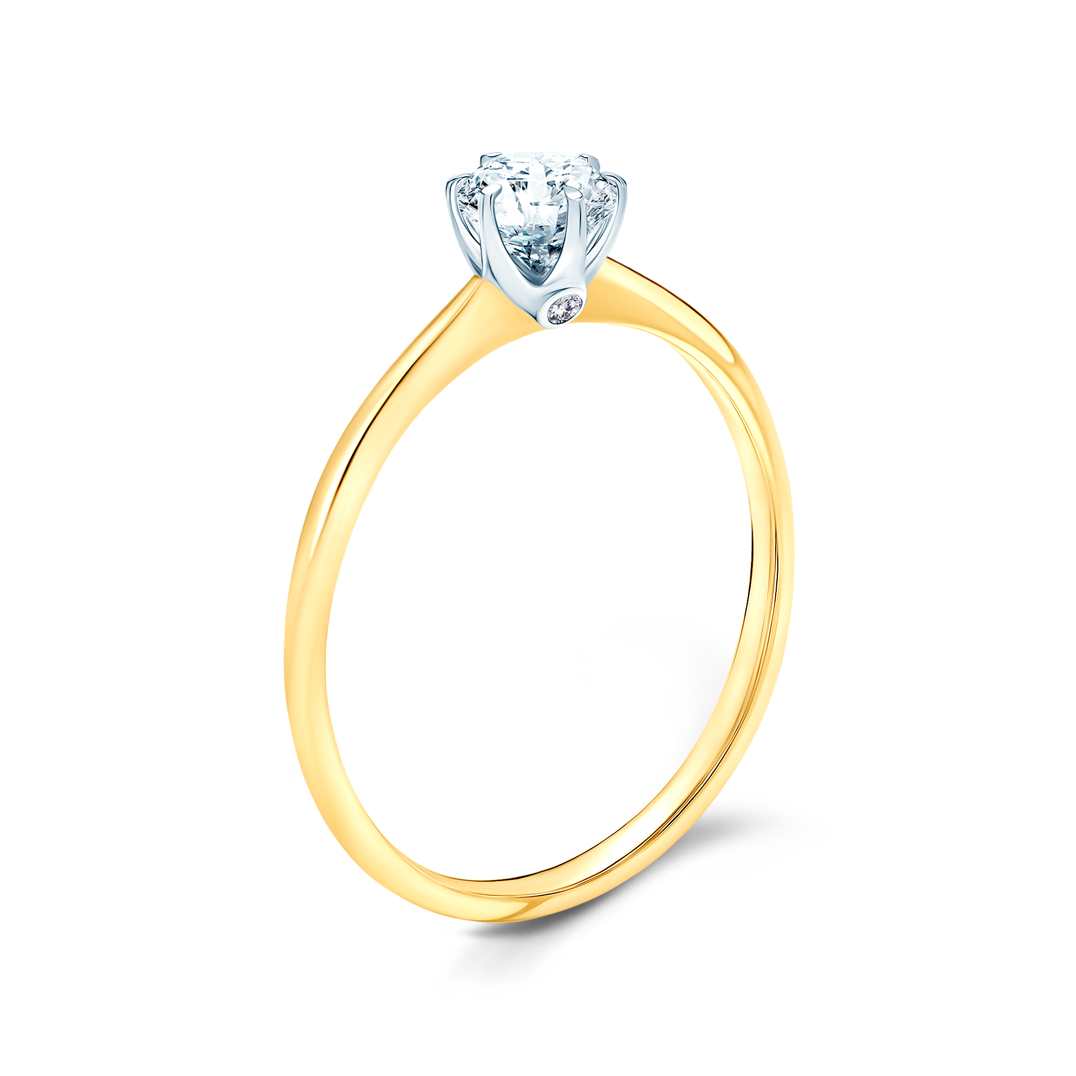 Pierścionek zaręczynowy The Journey: dwukolorowe złoto, diament  - 4