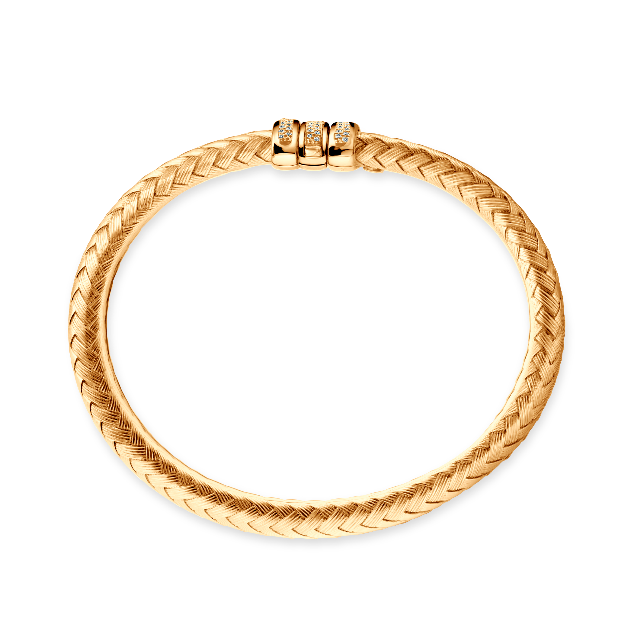 Gold-plated silver cuff bracelet with cubic zirconia 10,0mm - 4