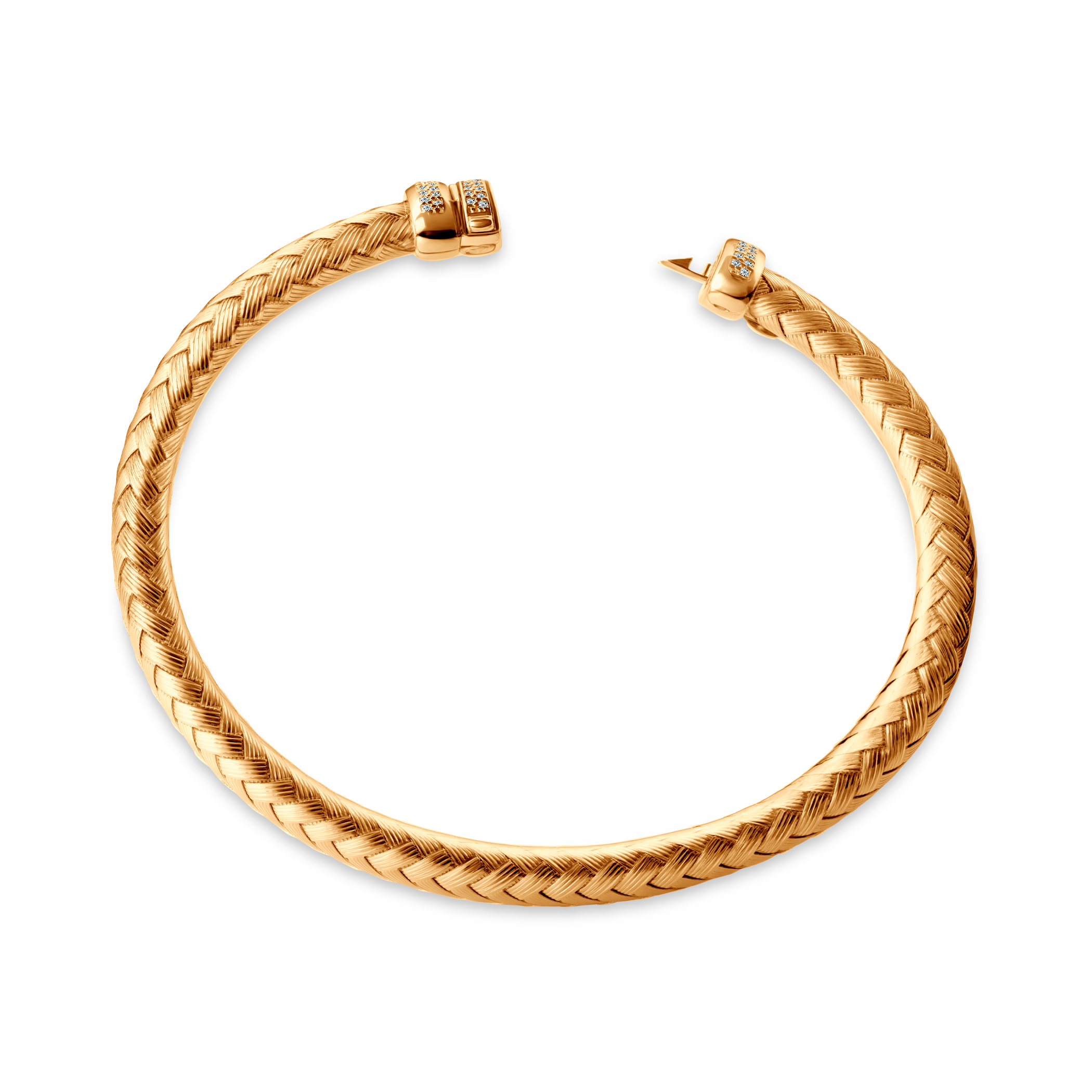 Gold-plated silver cuff bracelet with cubic zirconia 10,0mm - 6
