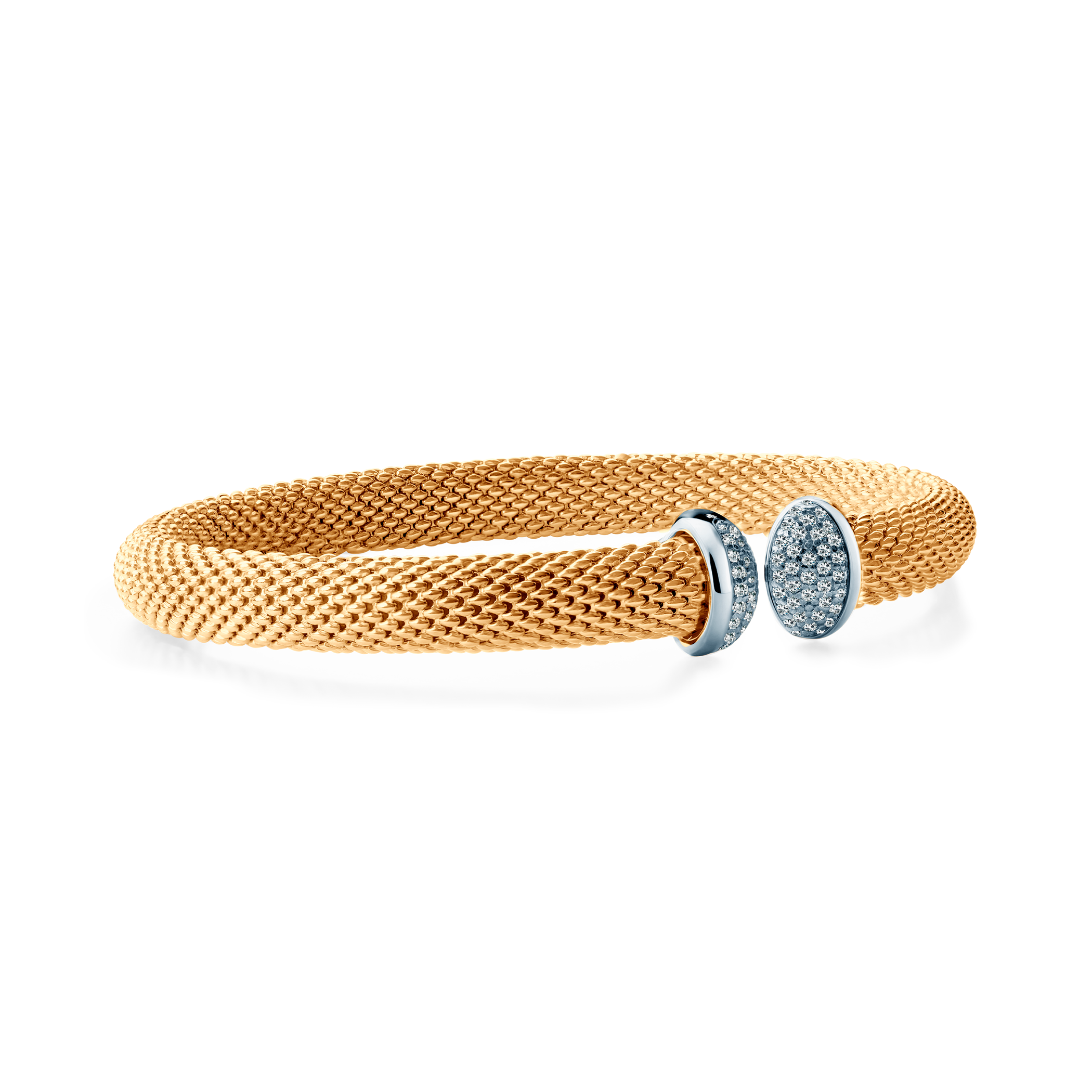 Bransoletka Bangle srebrna pozłacana z cyrkonią 6,0mm - 4