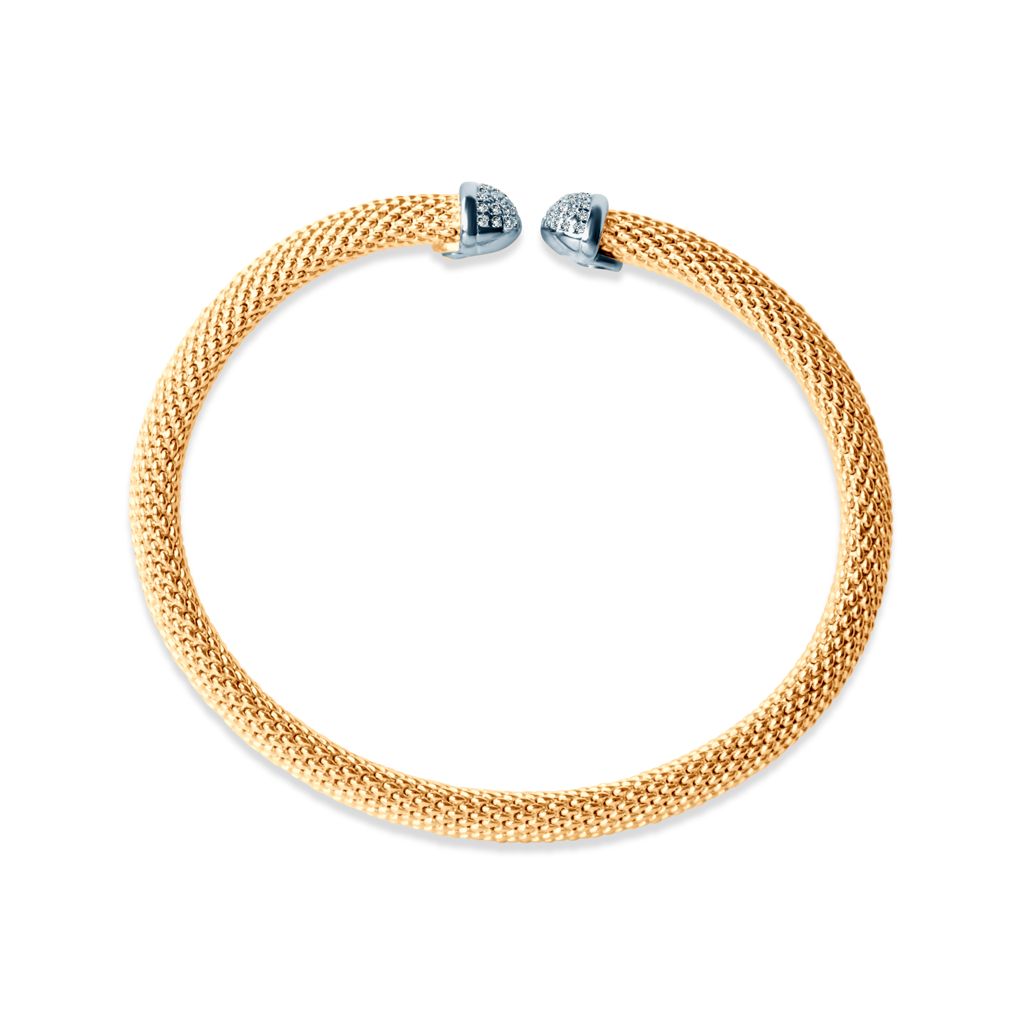 Bransoletka Bangle srebrna pozłacana z cyrkonią 6,0mm - 6